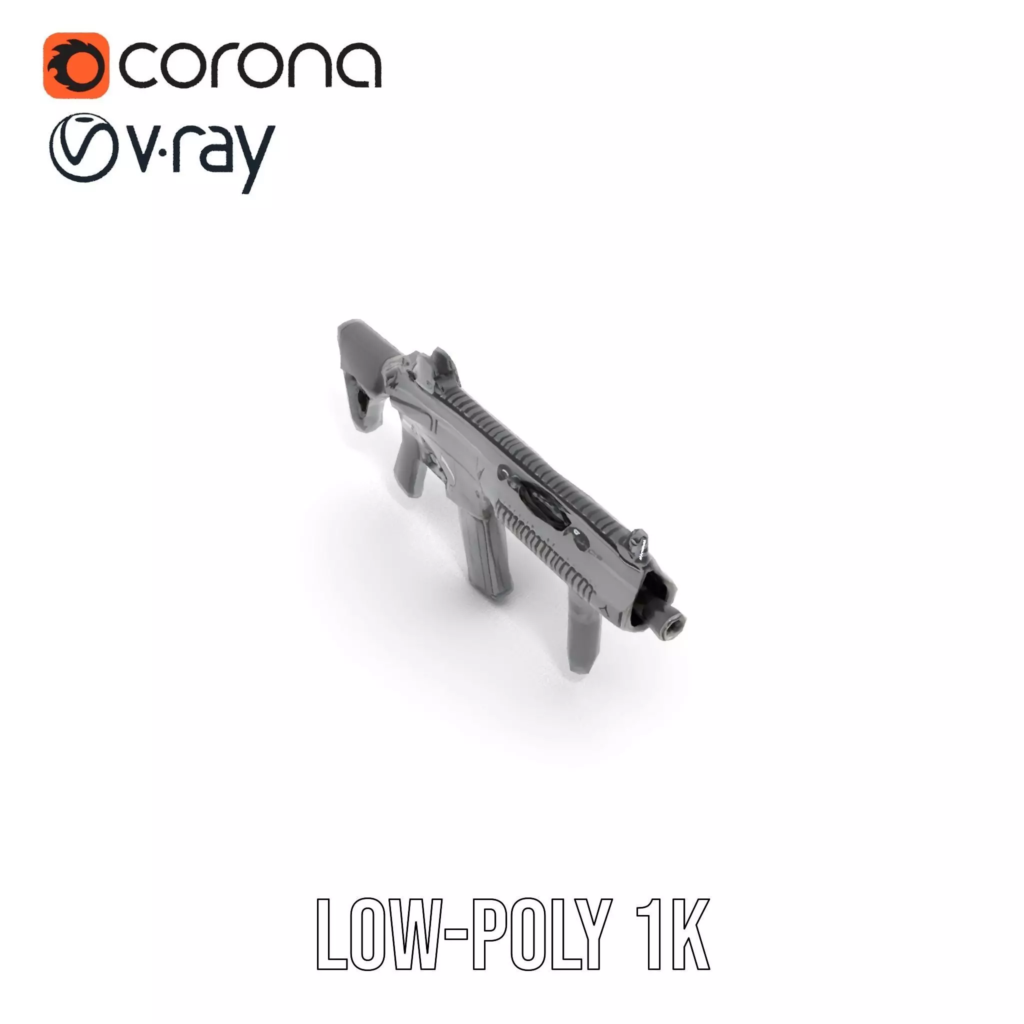 Tactical Black Rifle model pack Low-poly 3D model_23