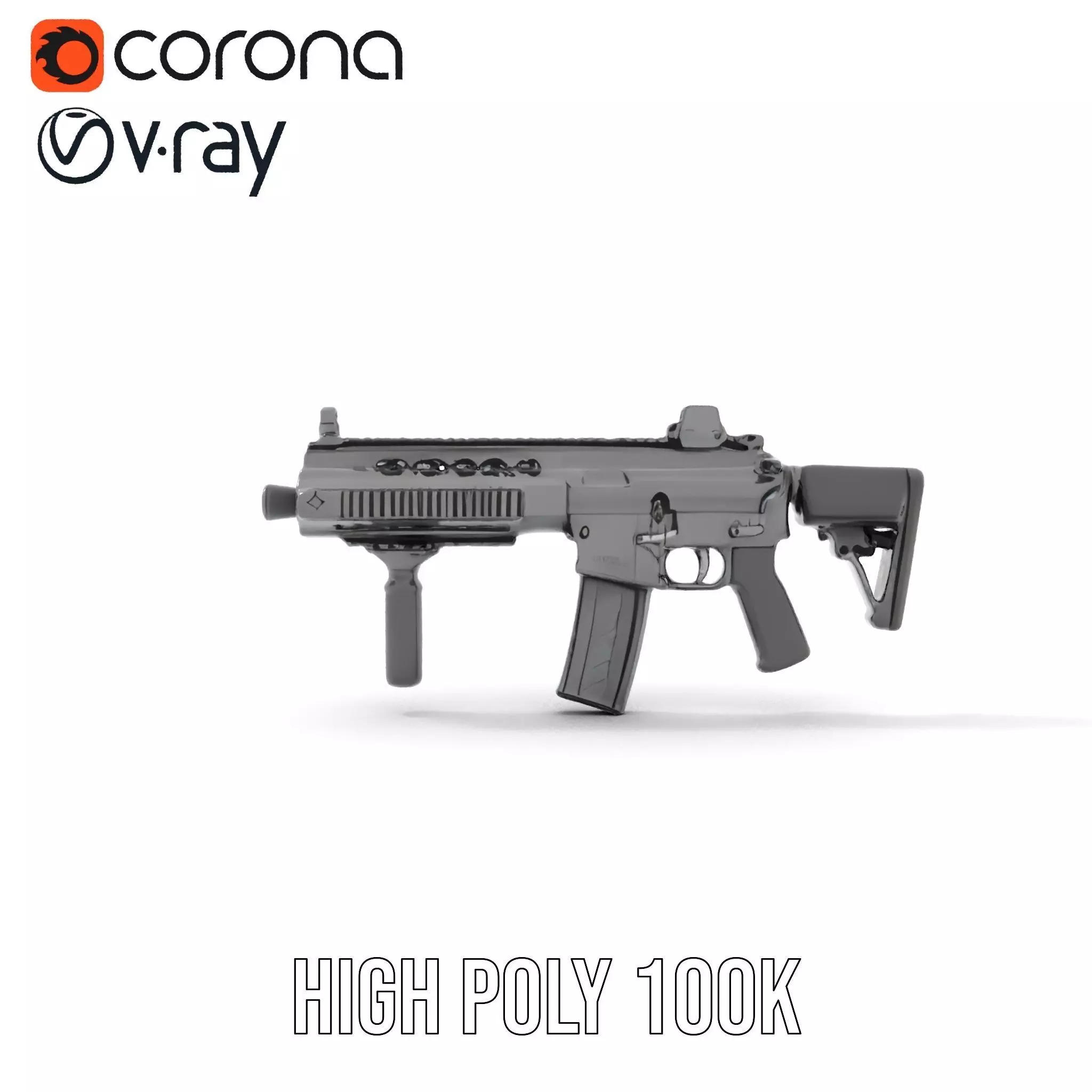 Tactical Black Rifle model pack Low-poly 3D model_26