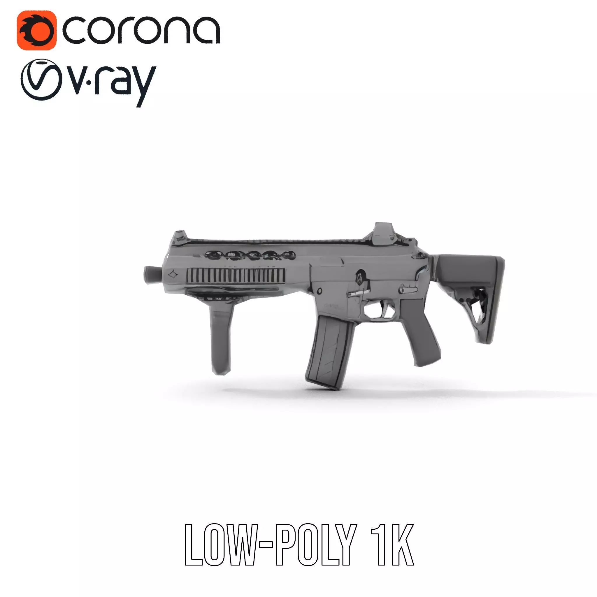 Tactical Black Rifle model pack Low-poly 3D model_20