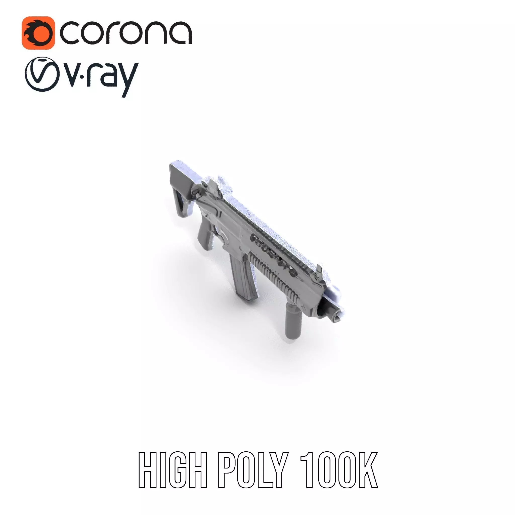 Tactical Black Rifle model pack Low-poly 3D model_32