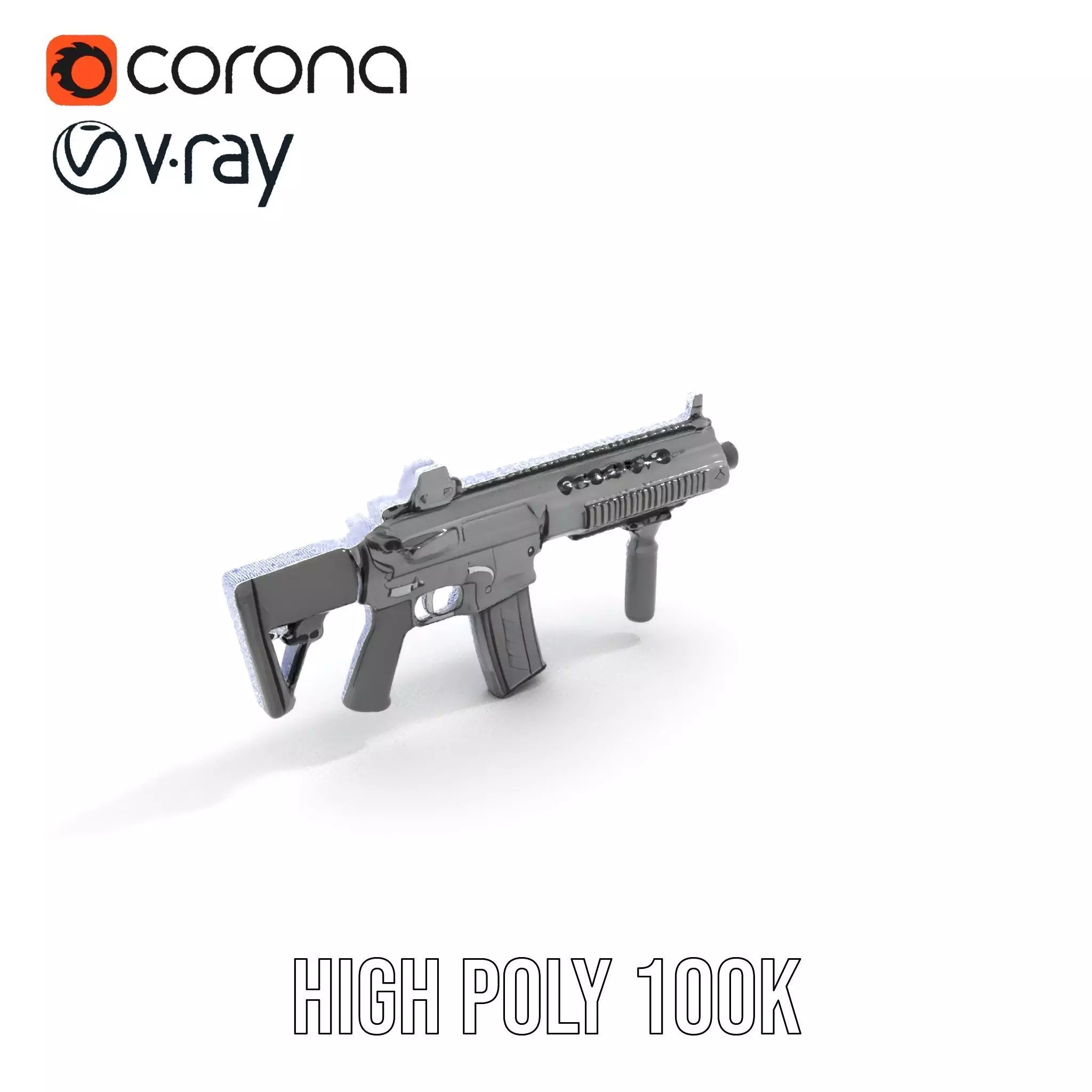 Tactical Black Rifle model pack Low-poly 3D model_34