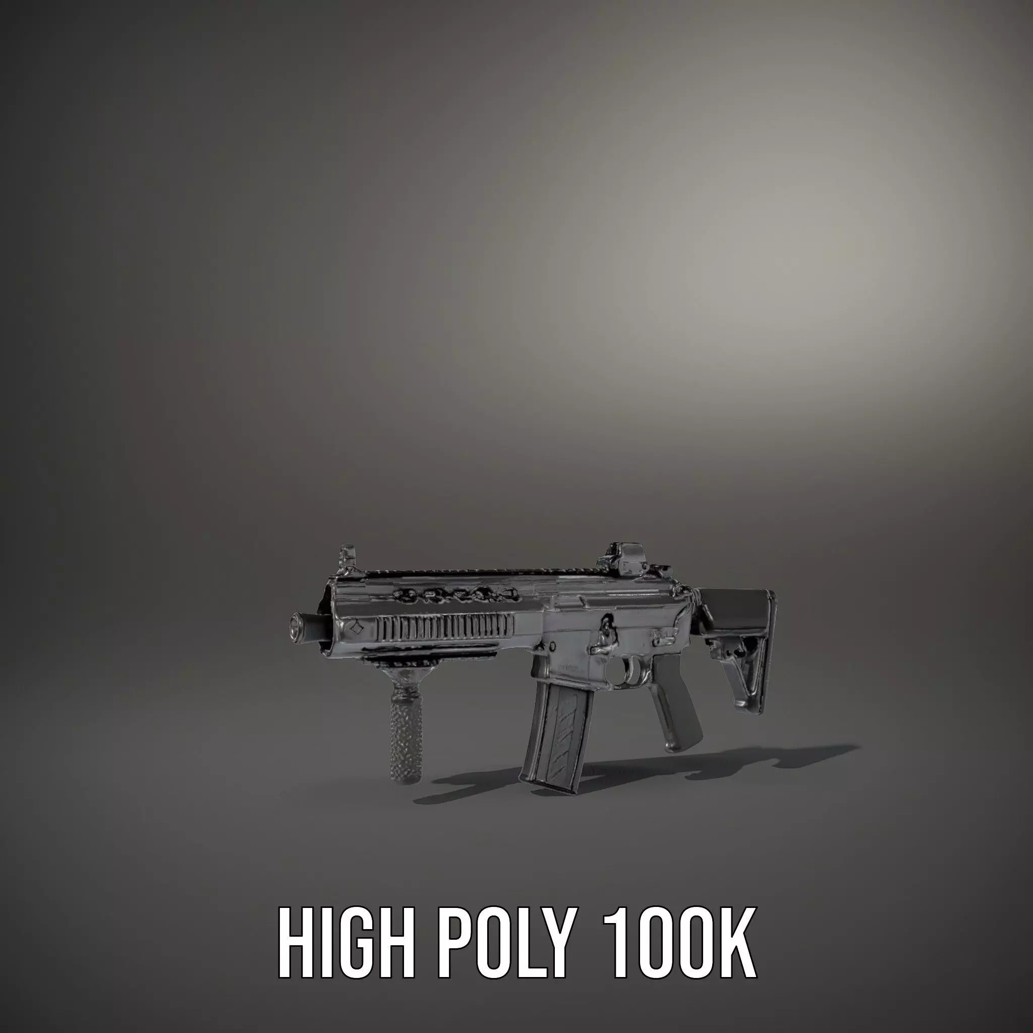 Tactical Black Rifle model pack Low-poly 3D model_10