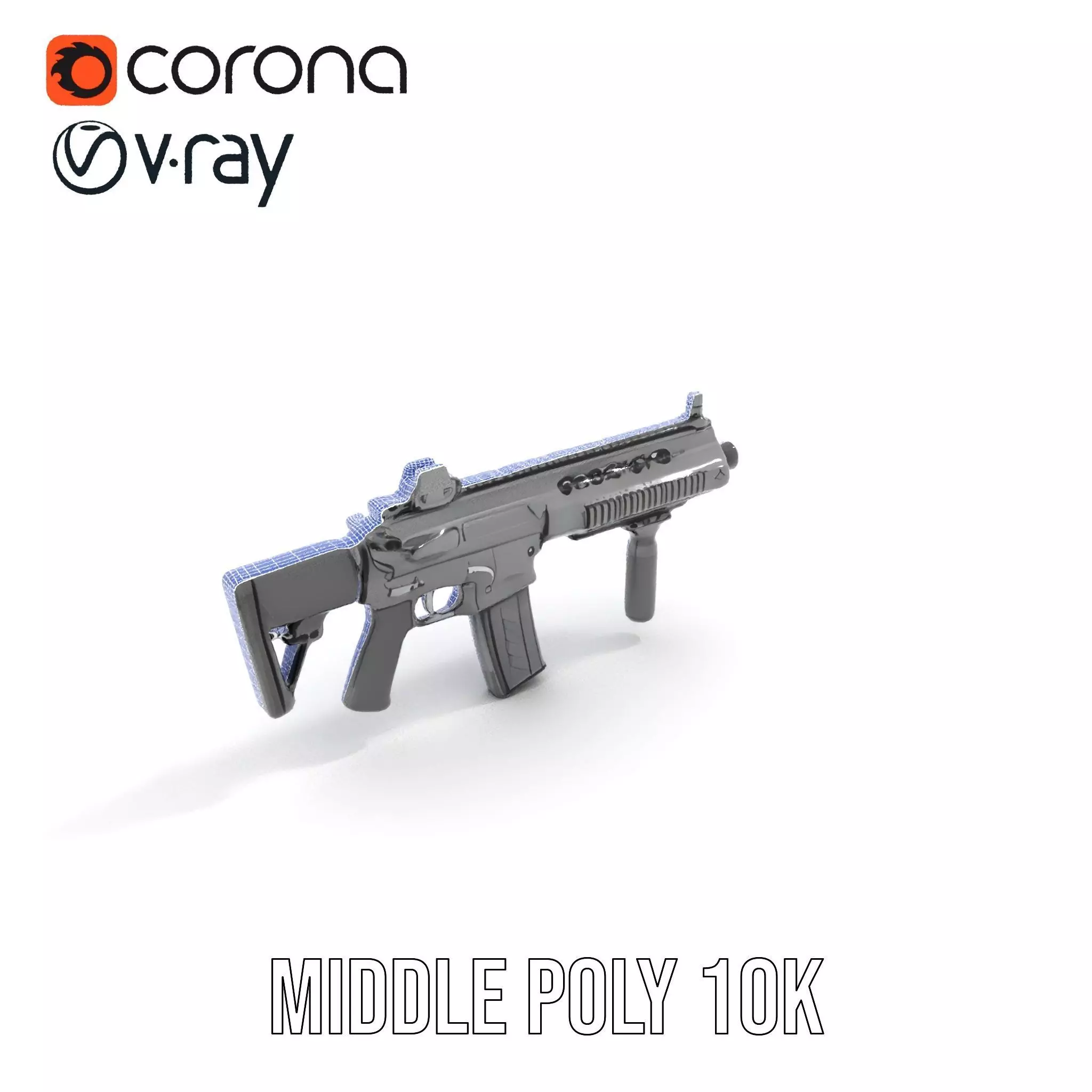 Tactical Black Rifle model pack Low-poly 3D model_24