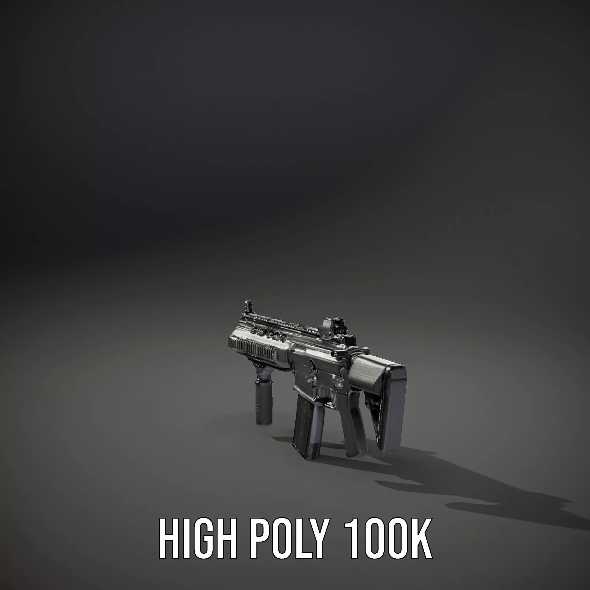 Tactical Black Rifle model pack Low-poly 3D model_8