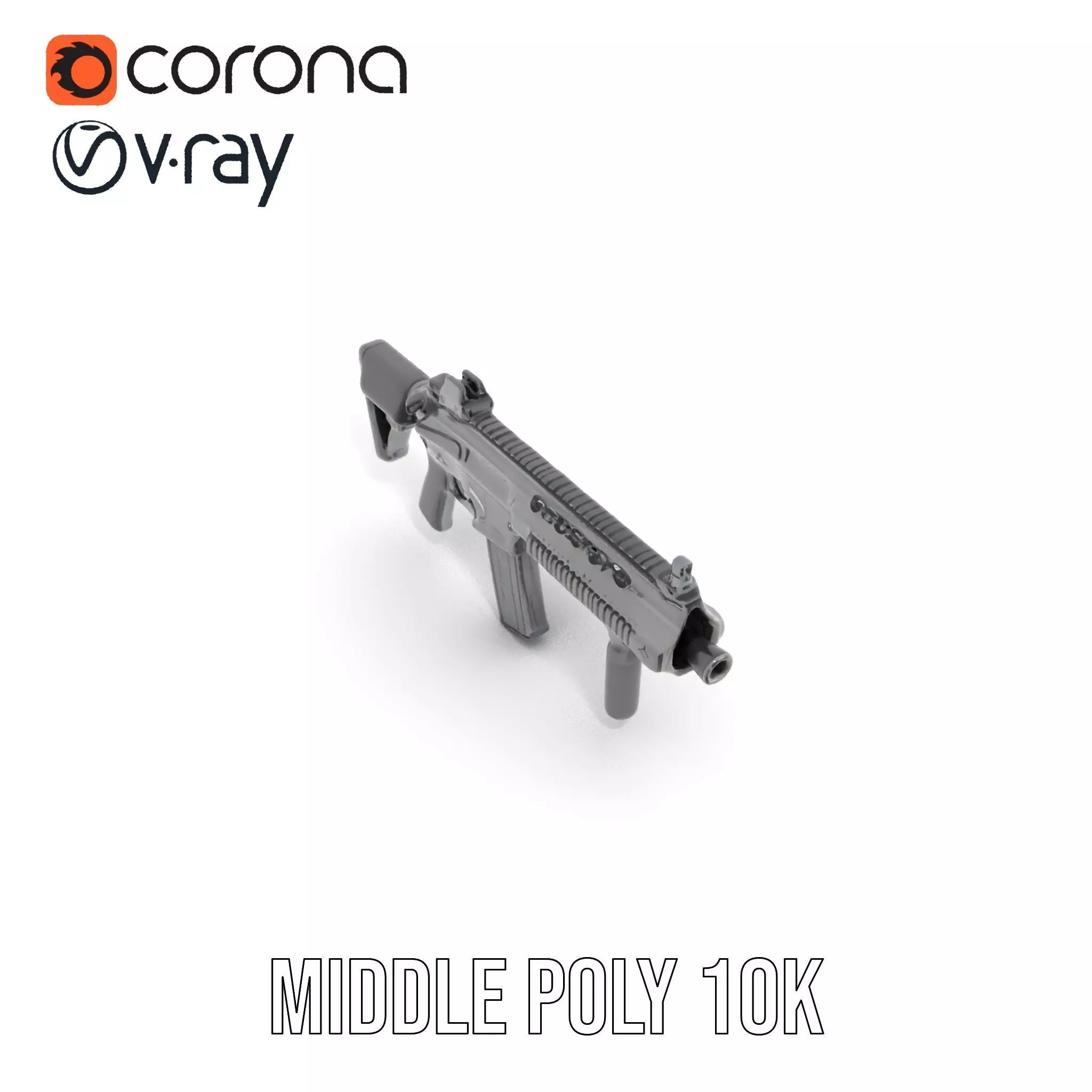 Tactical Black Rifle model pack Low-poly 3D model_6