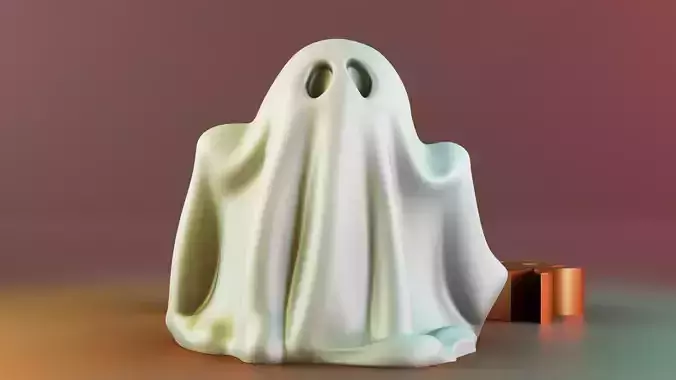 Halloween Ghost candle 3D print model Halloween Ghost candle 3D print model