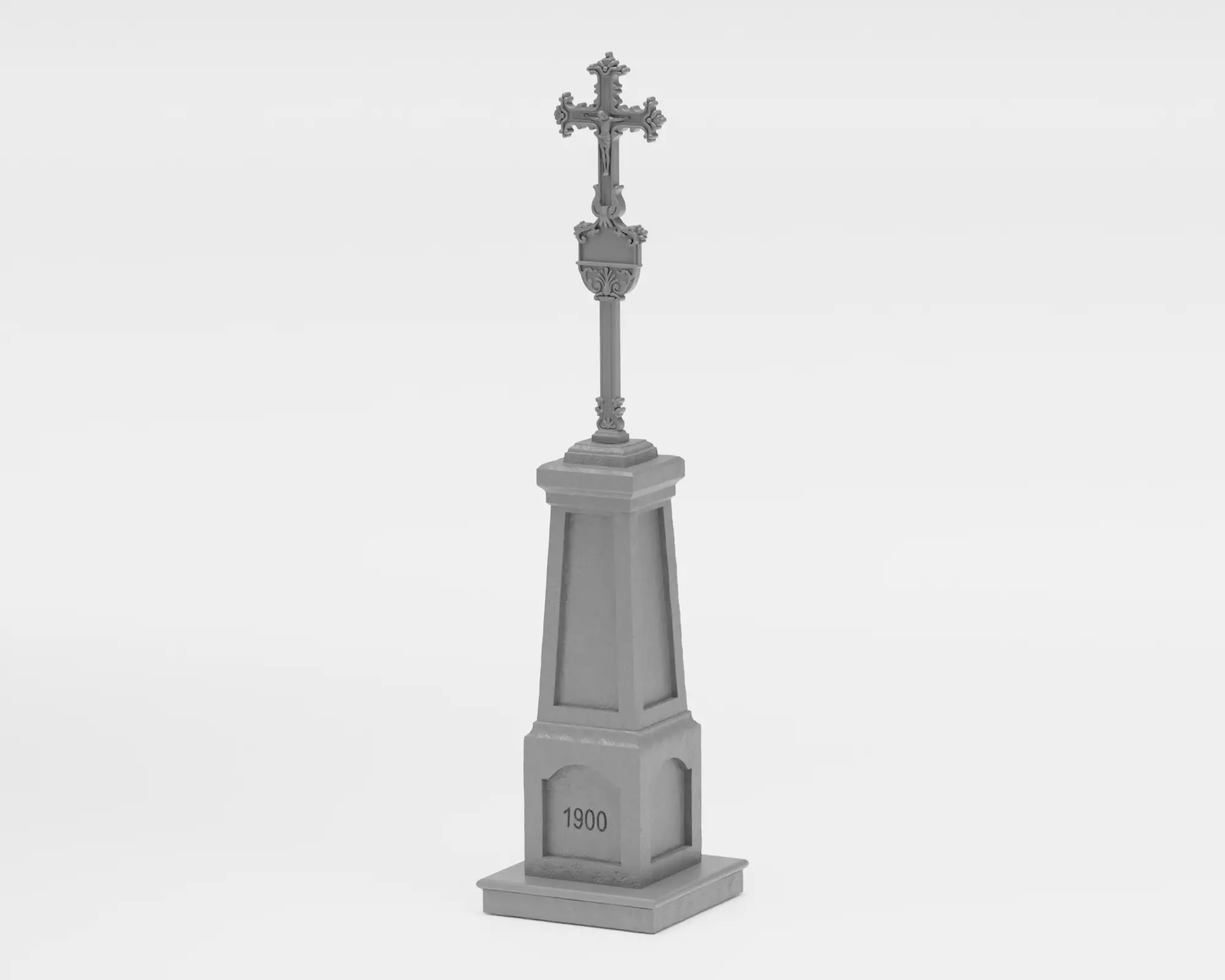 Cast iron cross - 1-35 - supported 3D print model