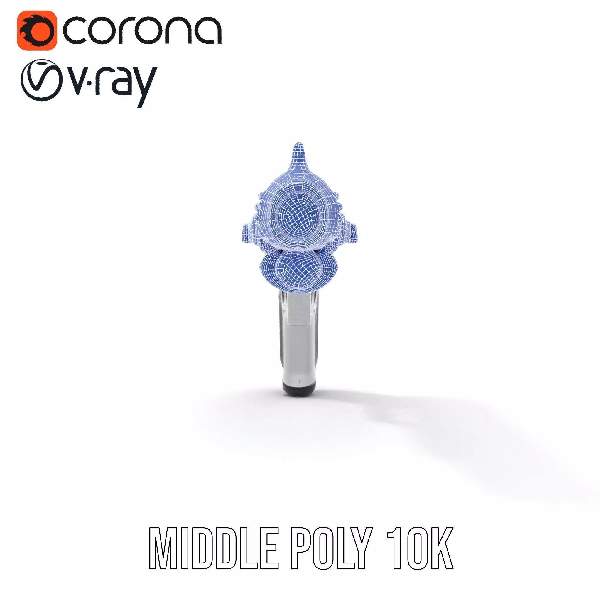 Futuristic Silver Blaster model pack Low-poly 3D model_23