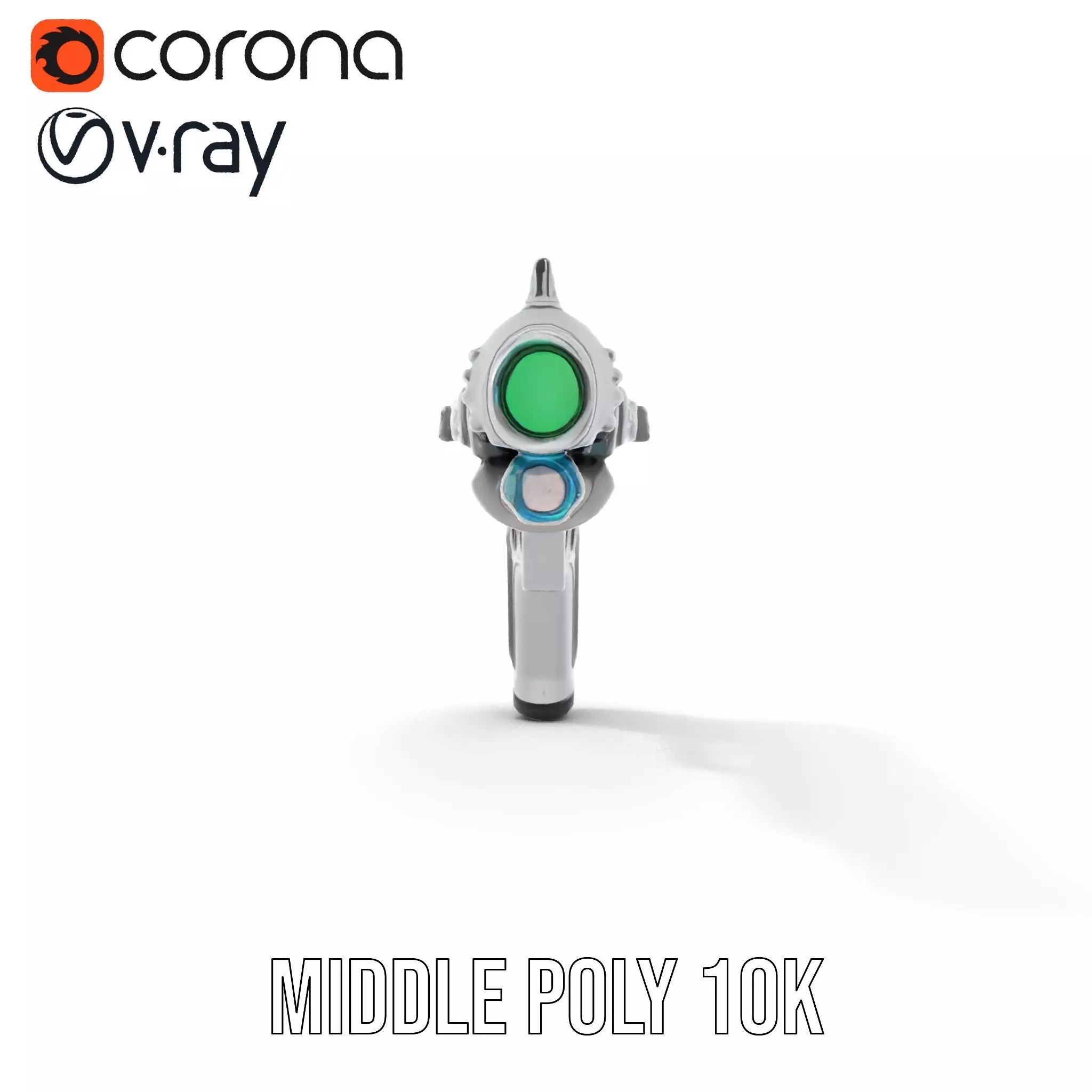 Futuristic Silver Blaster model pack Low-poly 3D model_18