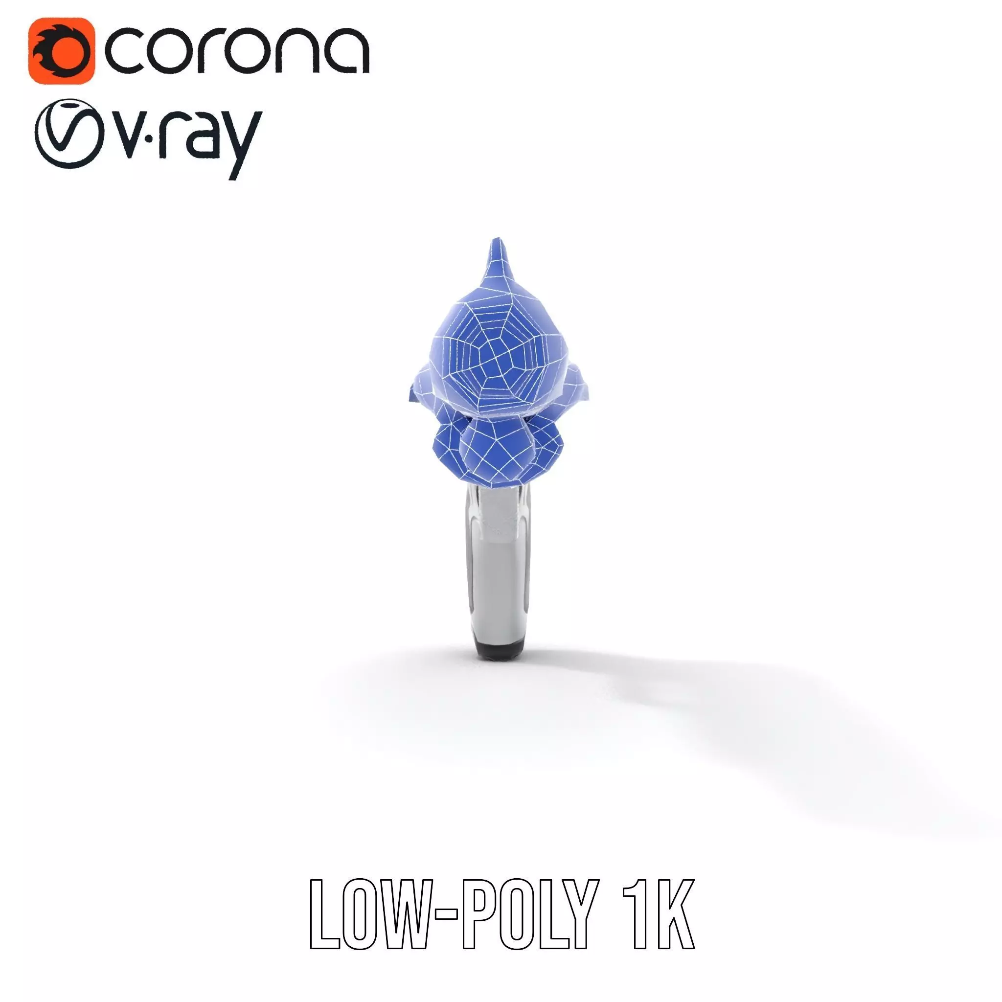 Futuristic Silver Blaster model pack Low-poly 3D model_19