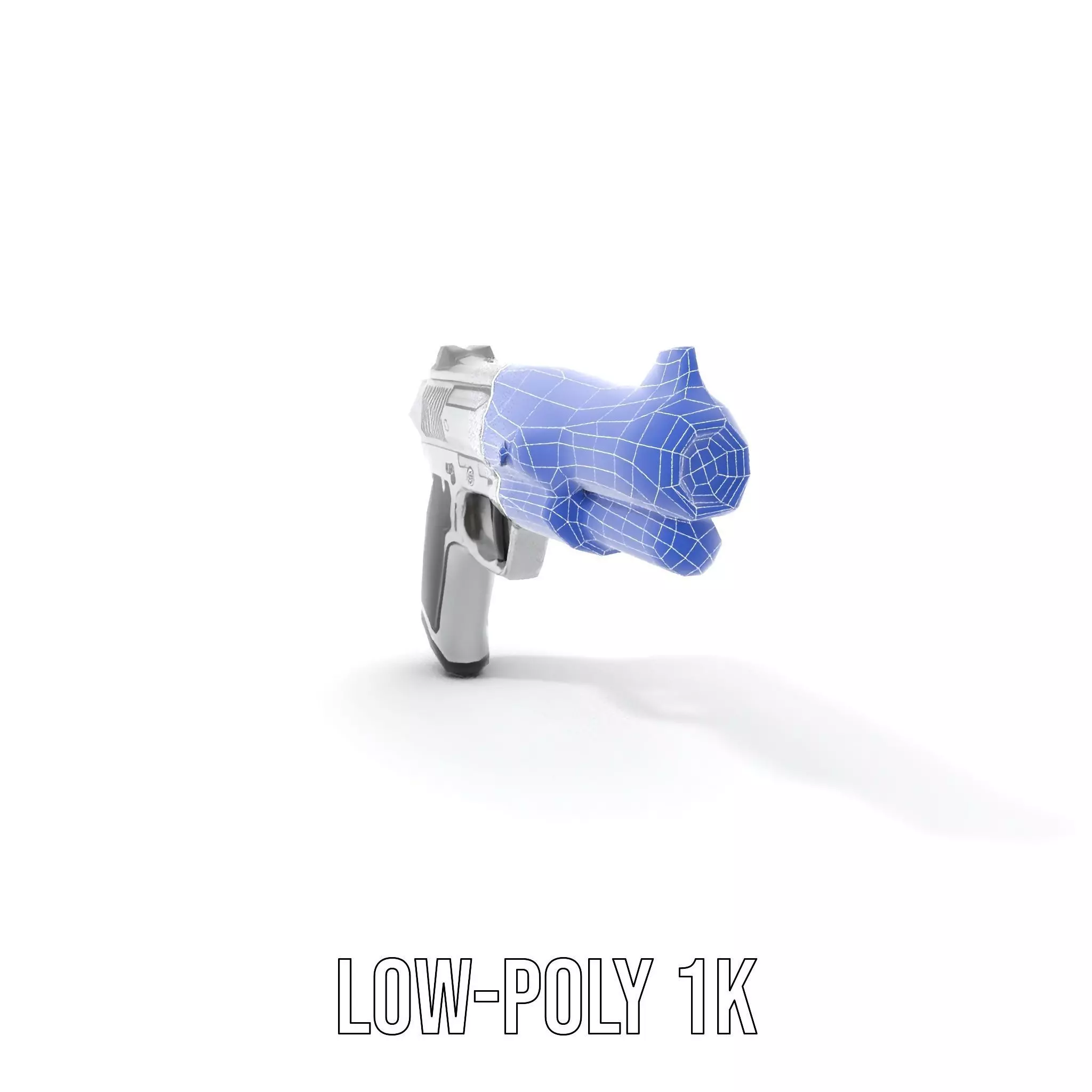 Futuristic Silver Blaster model pack Low-poly 3D model_22