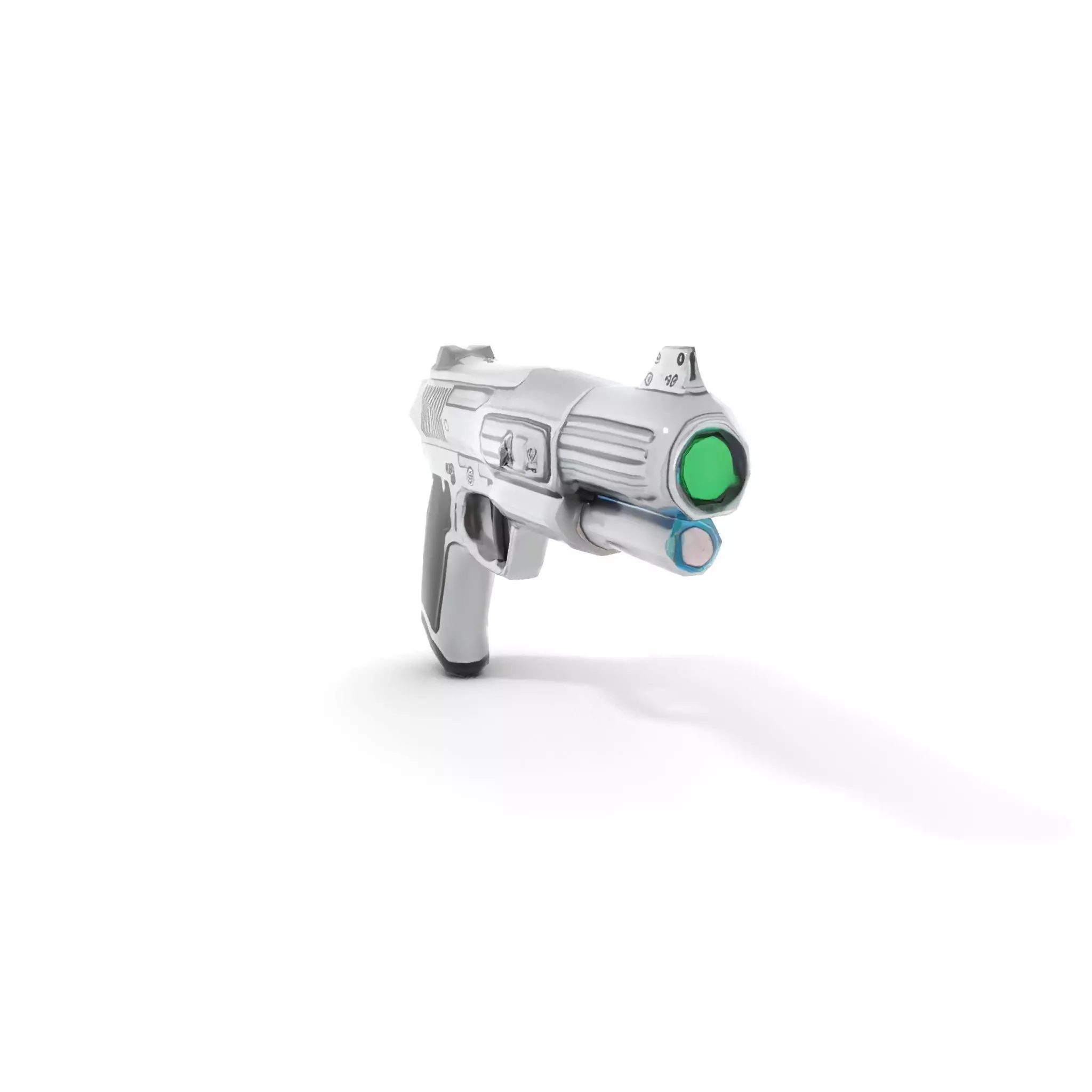 Futuristic Silver Blaster model pack Low-poly 3D model_9