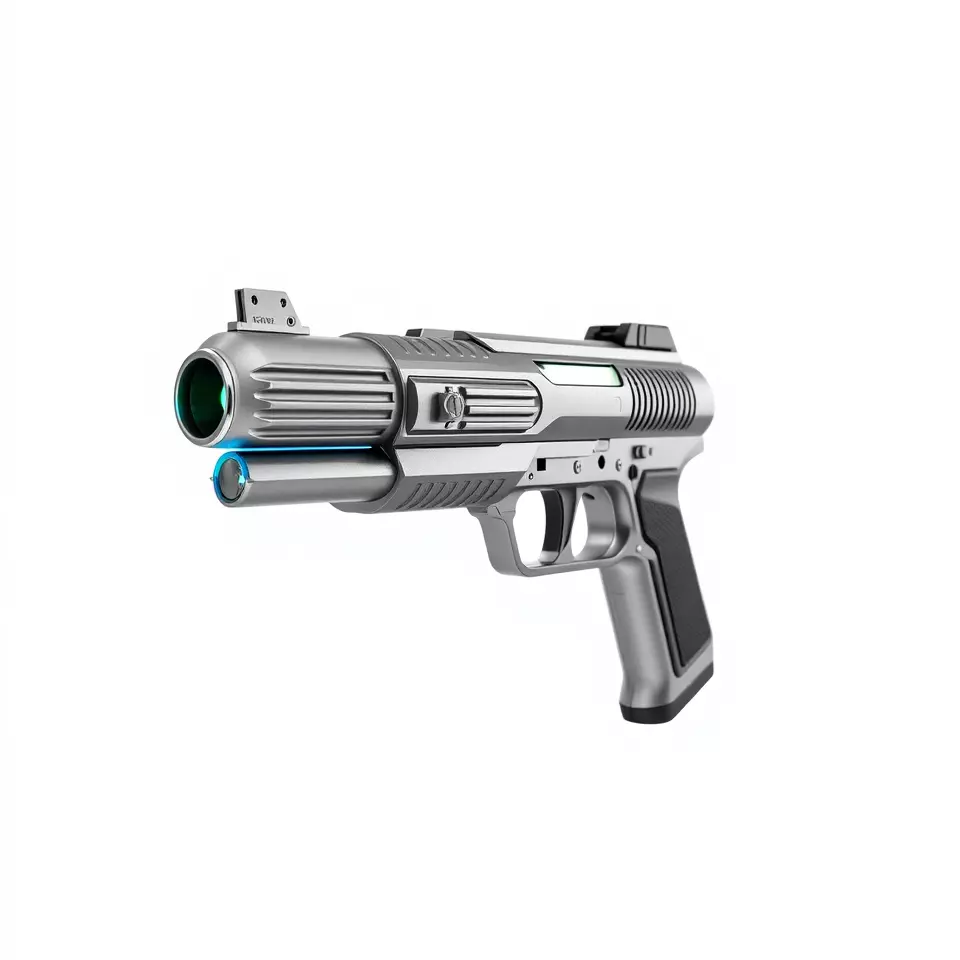 Futuristic Silver Blaster model pack Low-poly 3D model_2