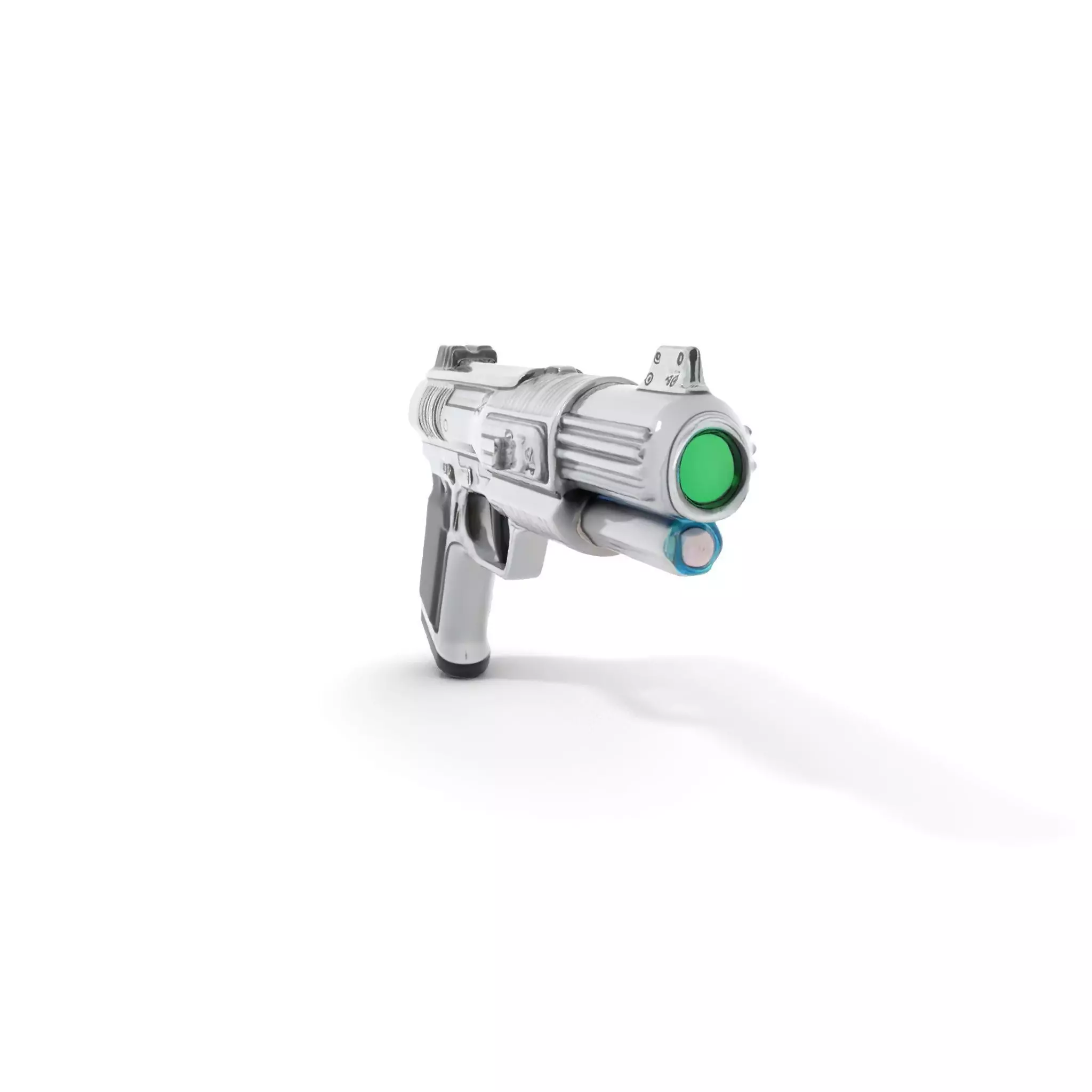Futuristic Silver Blaster model pack Low-poly 3D model_0