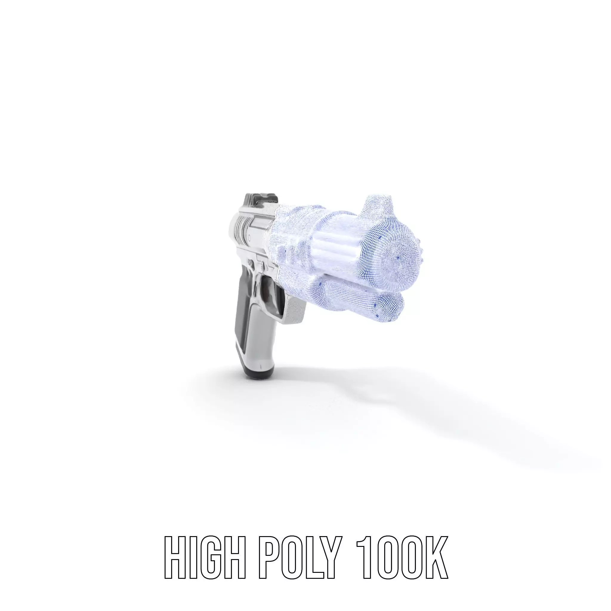 Futuristic Silver Blaster model pack Low-poly 3D model_4