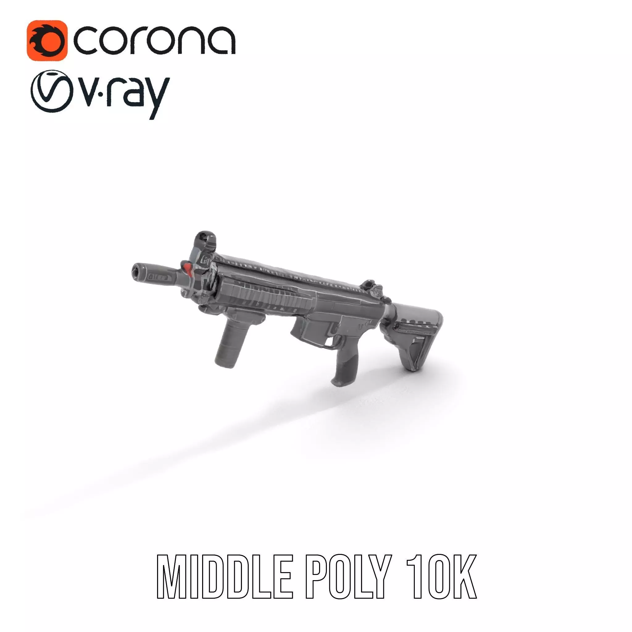 Tactical Black Rifle model pack Low-poly 3D model_10