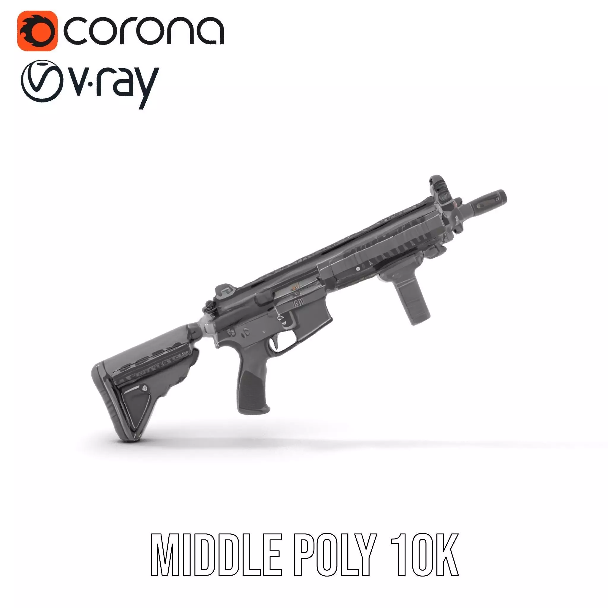 Tactical Black Rifle model pack Low-poly 3D model_6