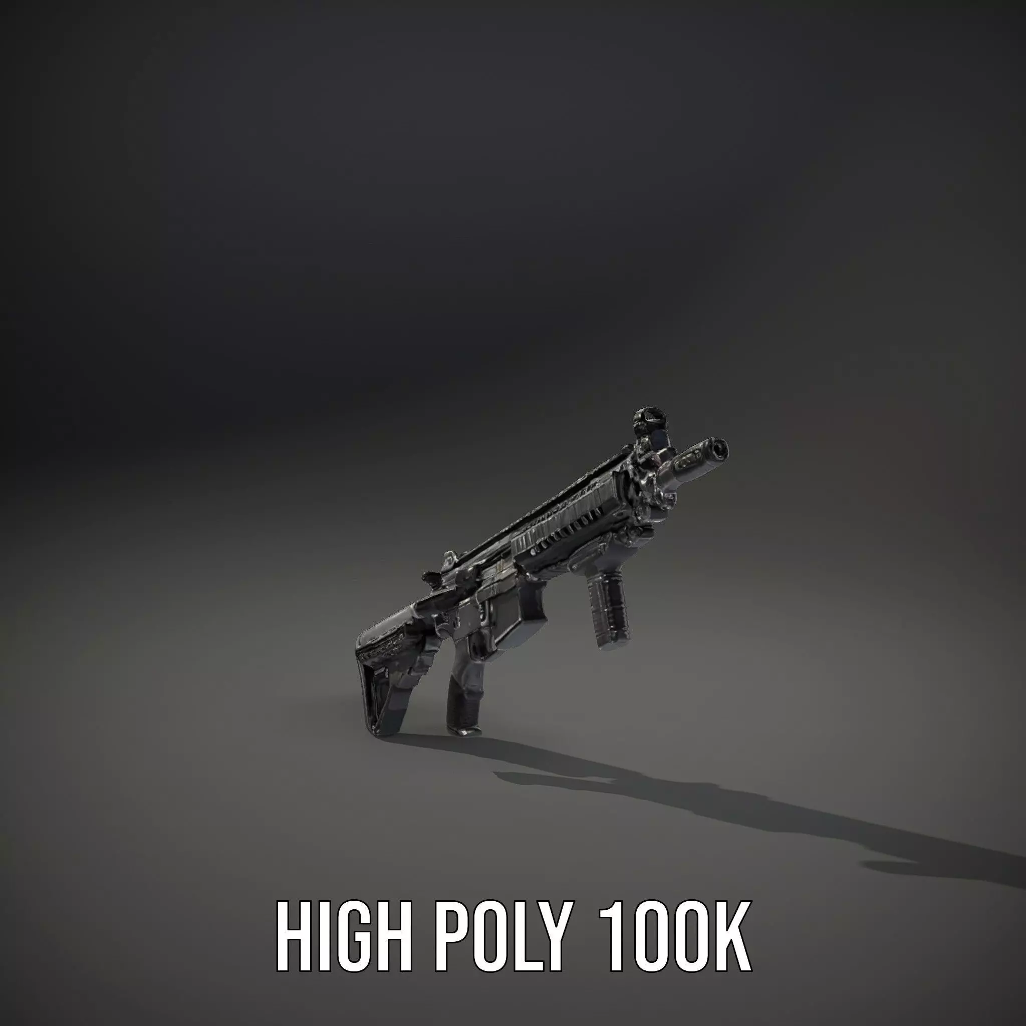 Tactical Black Rifle model pack Low-poly 3D model_9