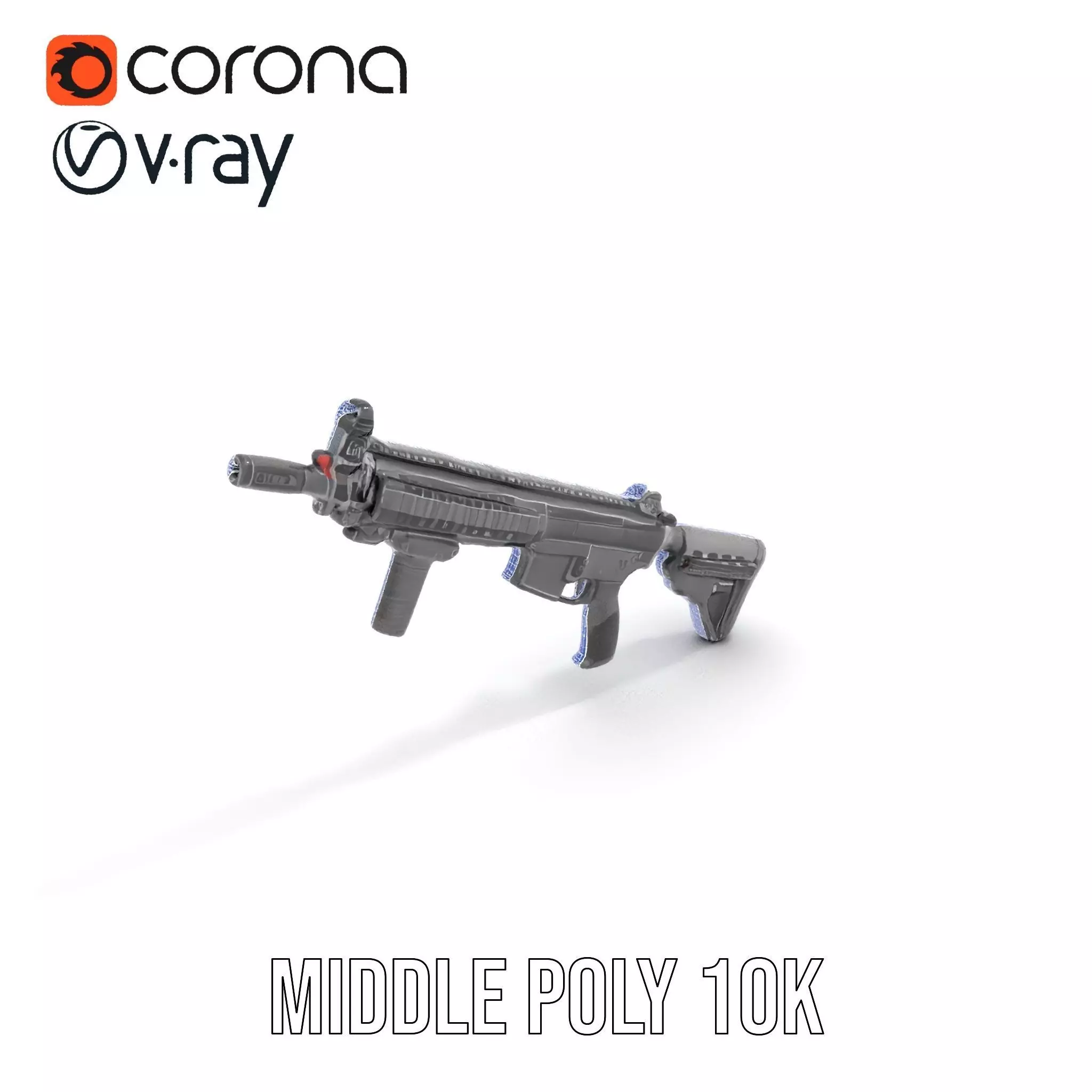 Tactical Black Rifle model pack Low-poly 3D model_21