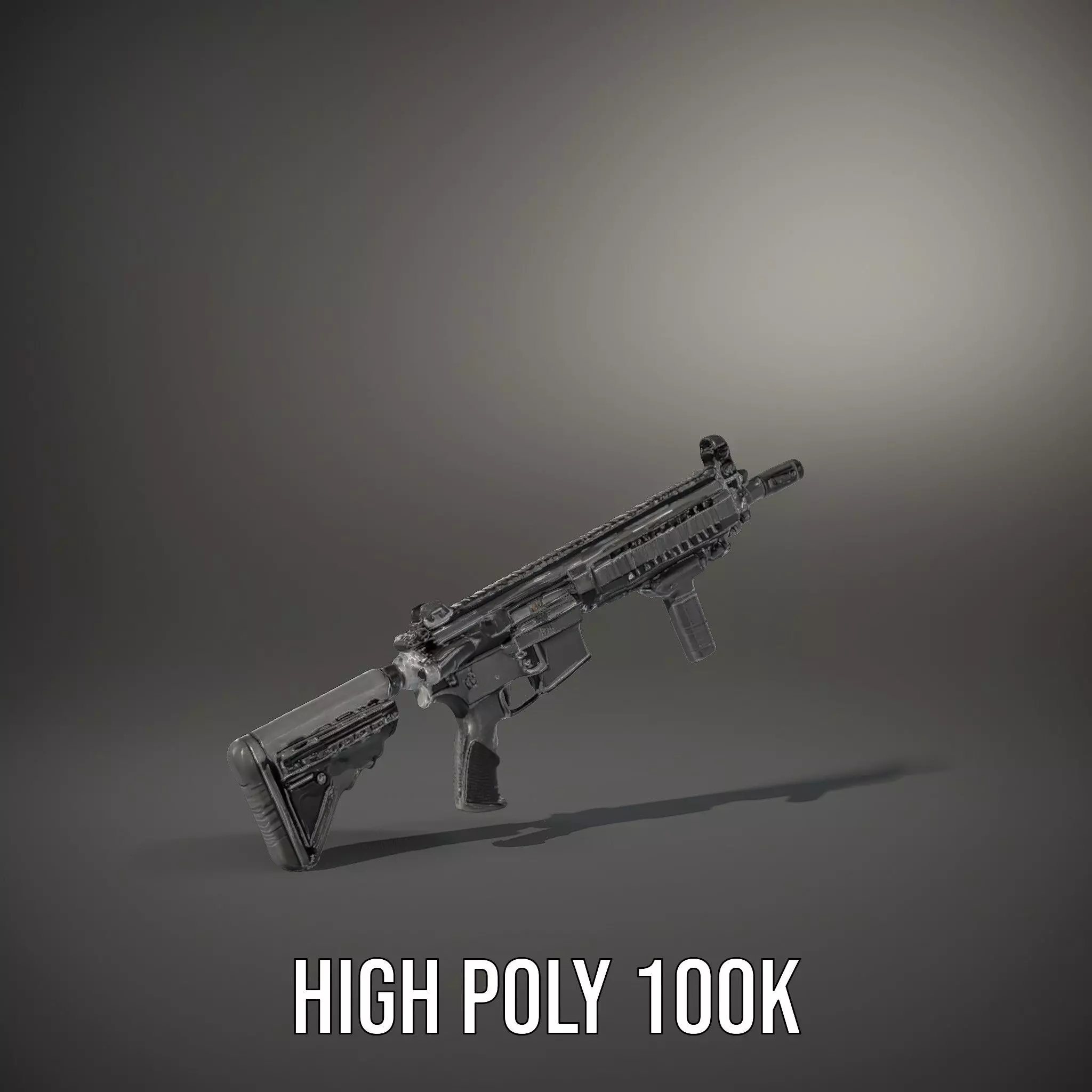 Tactical Black Rifle model pack Low-poly 3D model_12