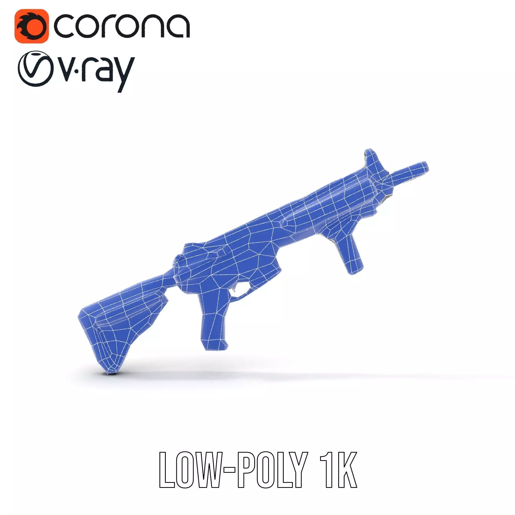 Tactical Black Rifle model pack Low-poly 3D model_22