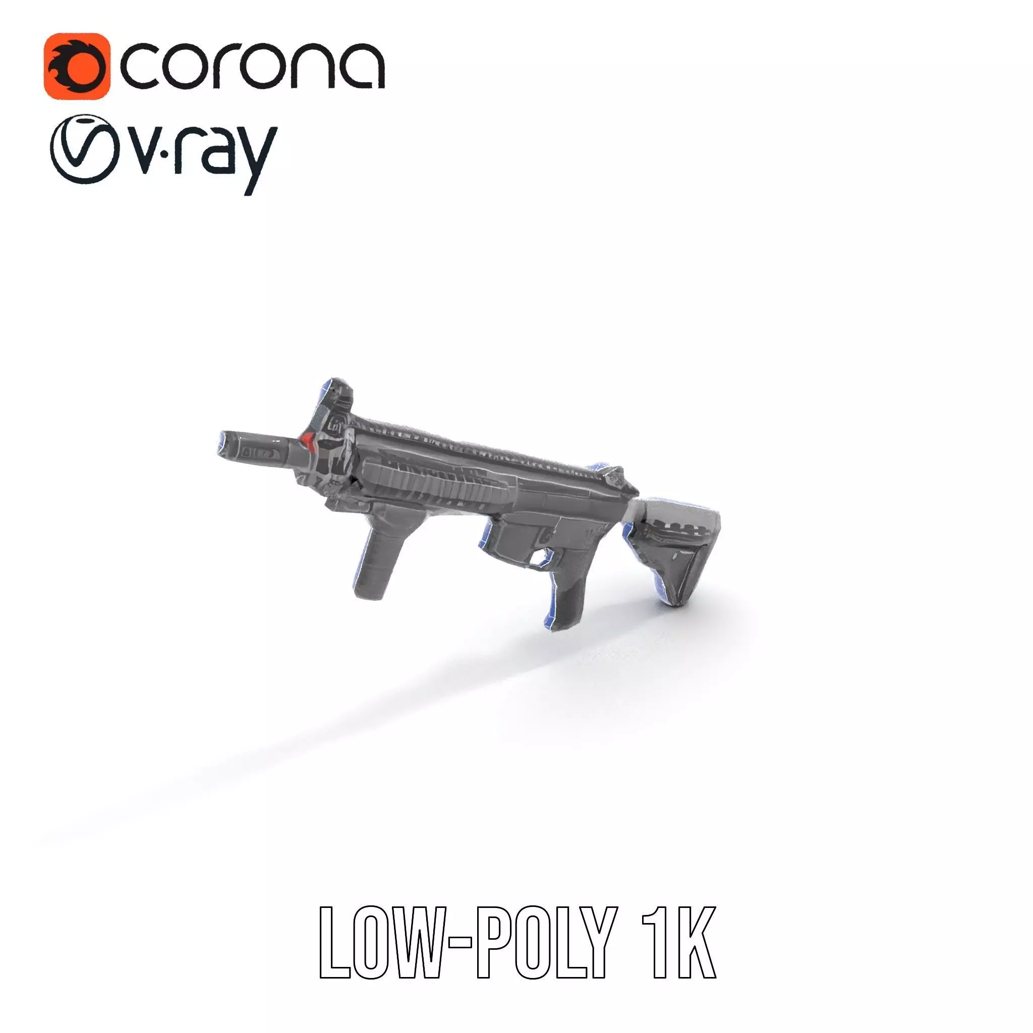 Tactical Black Rifle model pack Low-poly 3D model_11