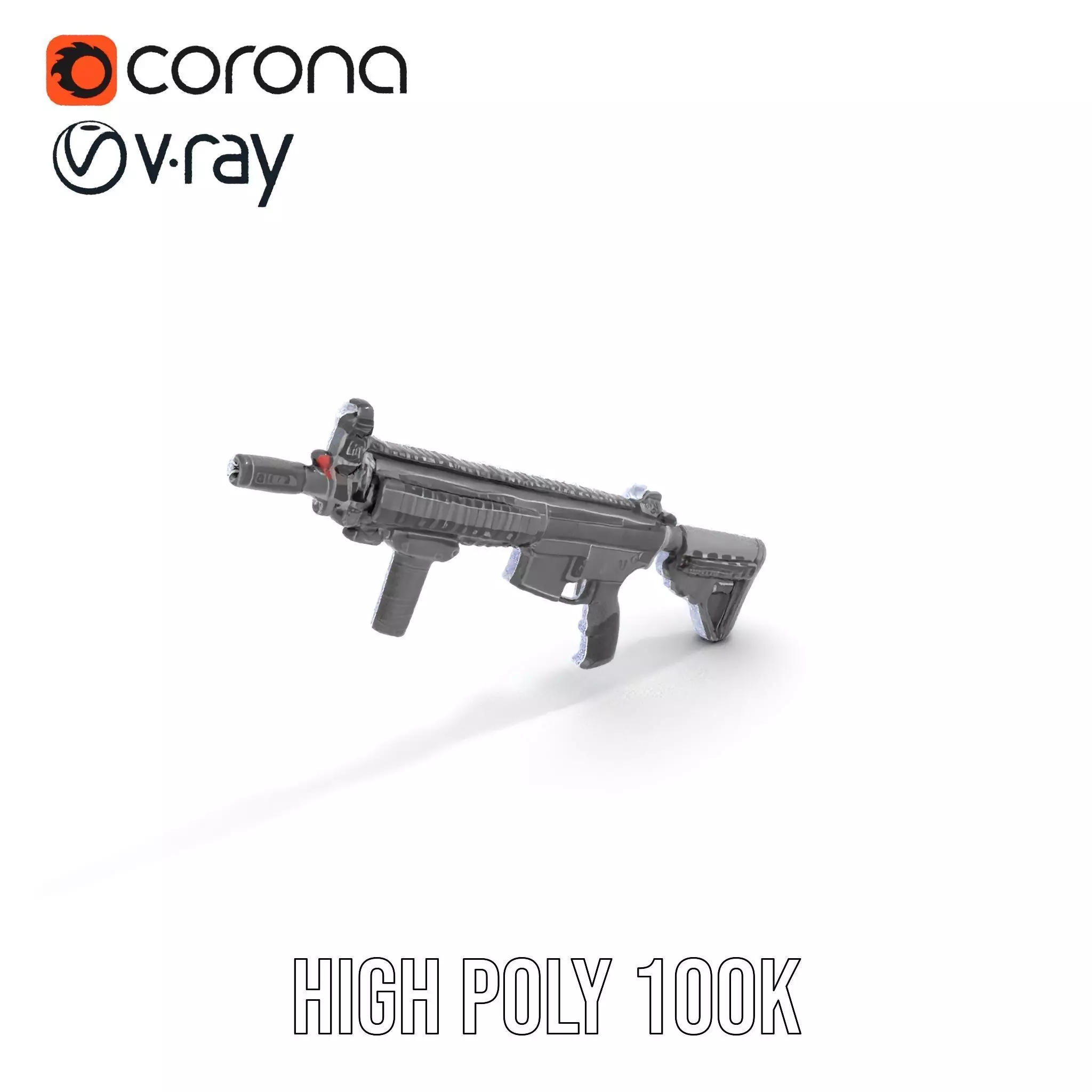 Tactical Black Rifle model pack Low-poly 3D model_31