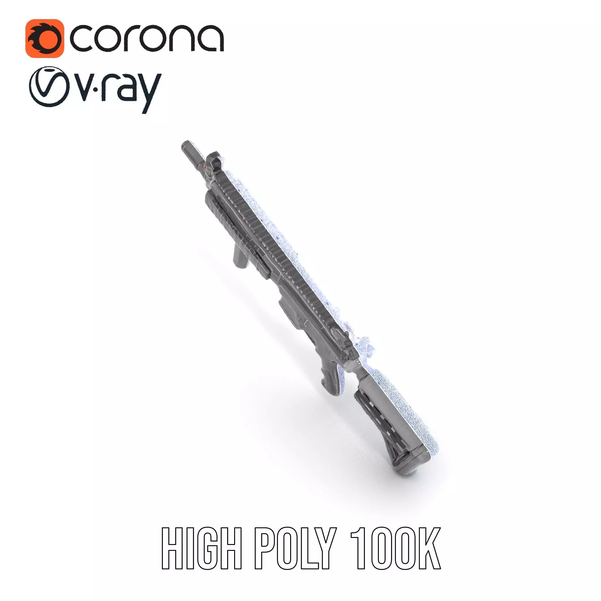 Tactical Black Rifle model pack Low-poly 3D model_32