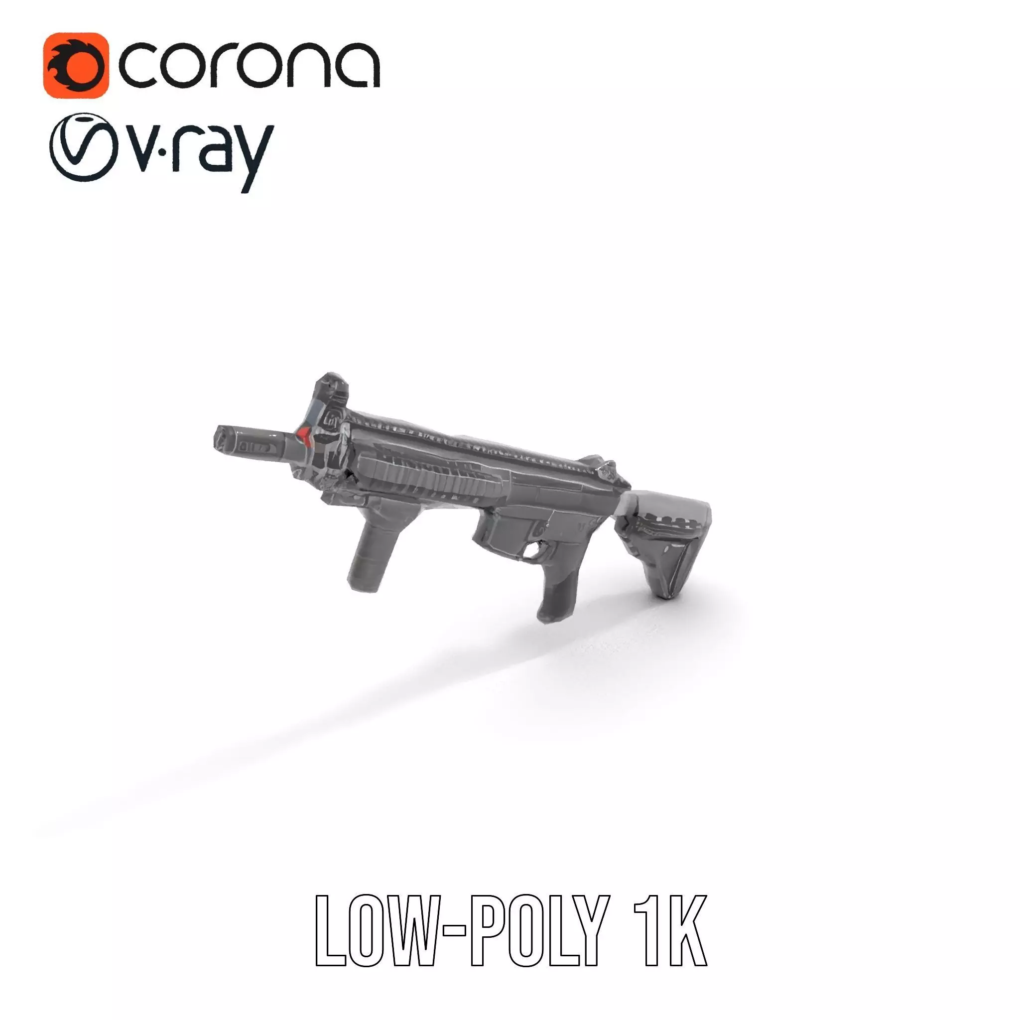 Tactical Black Rifle model pack Low-poly 3D model_25