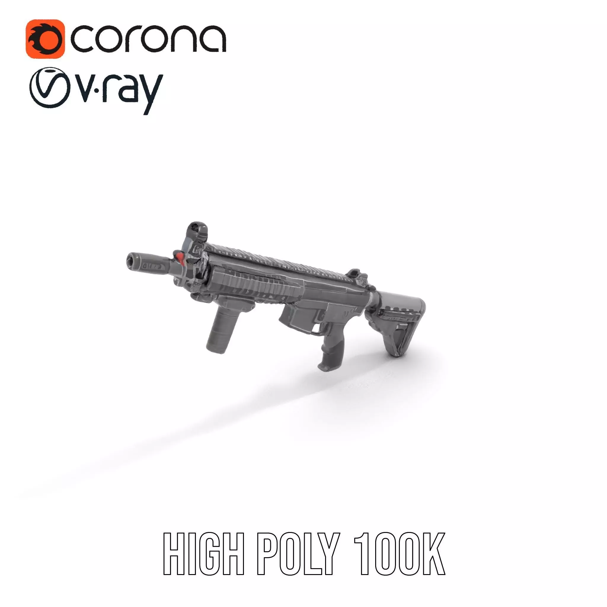 Tactical Black Rifle model pack Low-poly 3D model_17