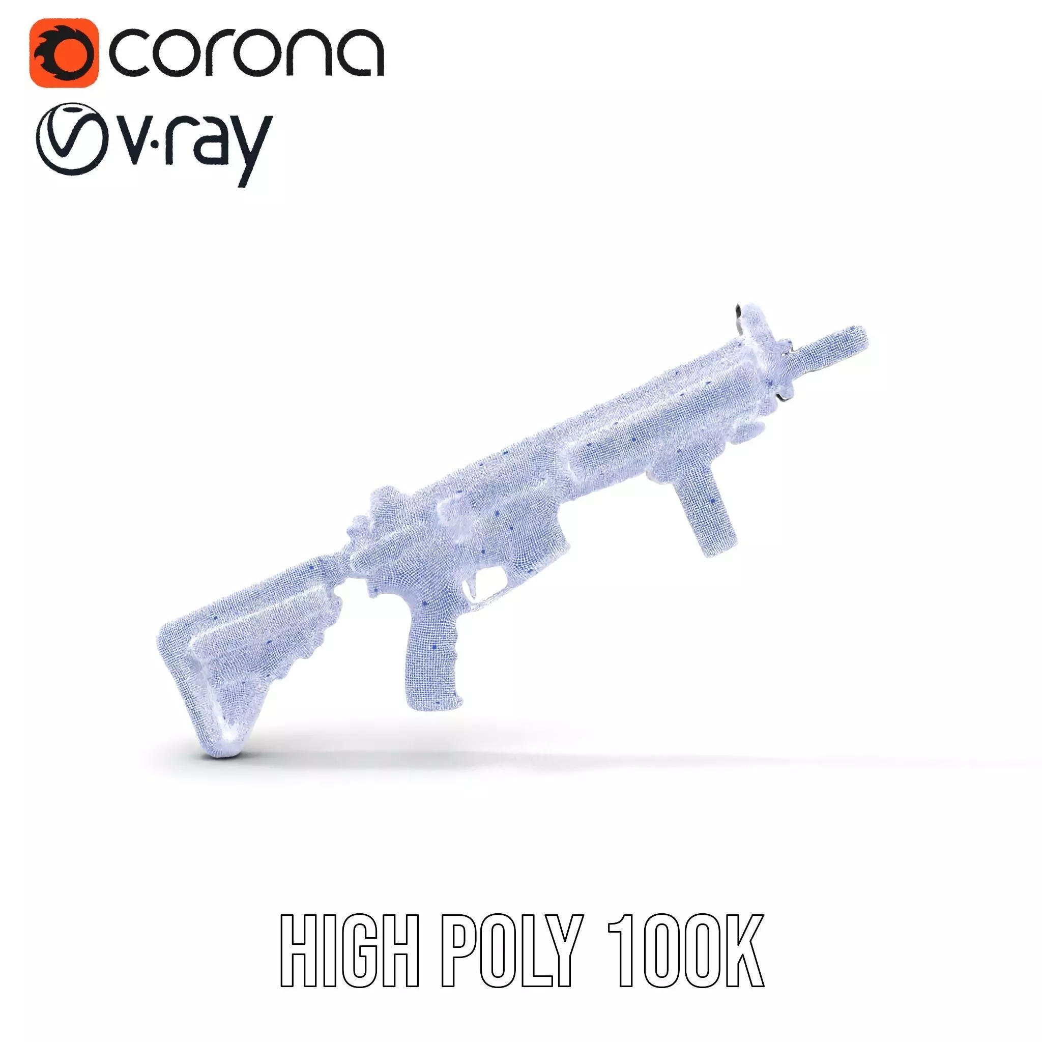 Tactical Black Rifle model pack Low-poly 3D model_33