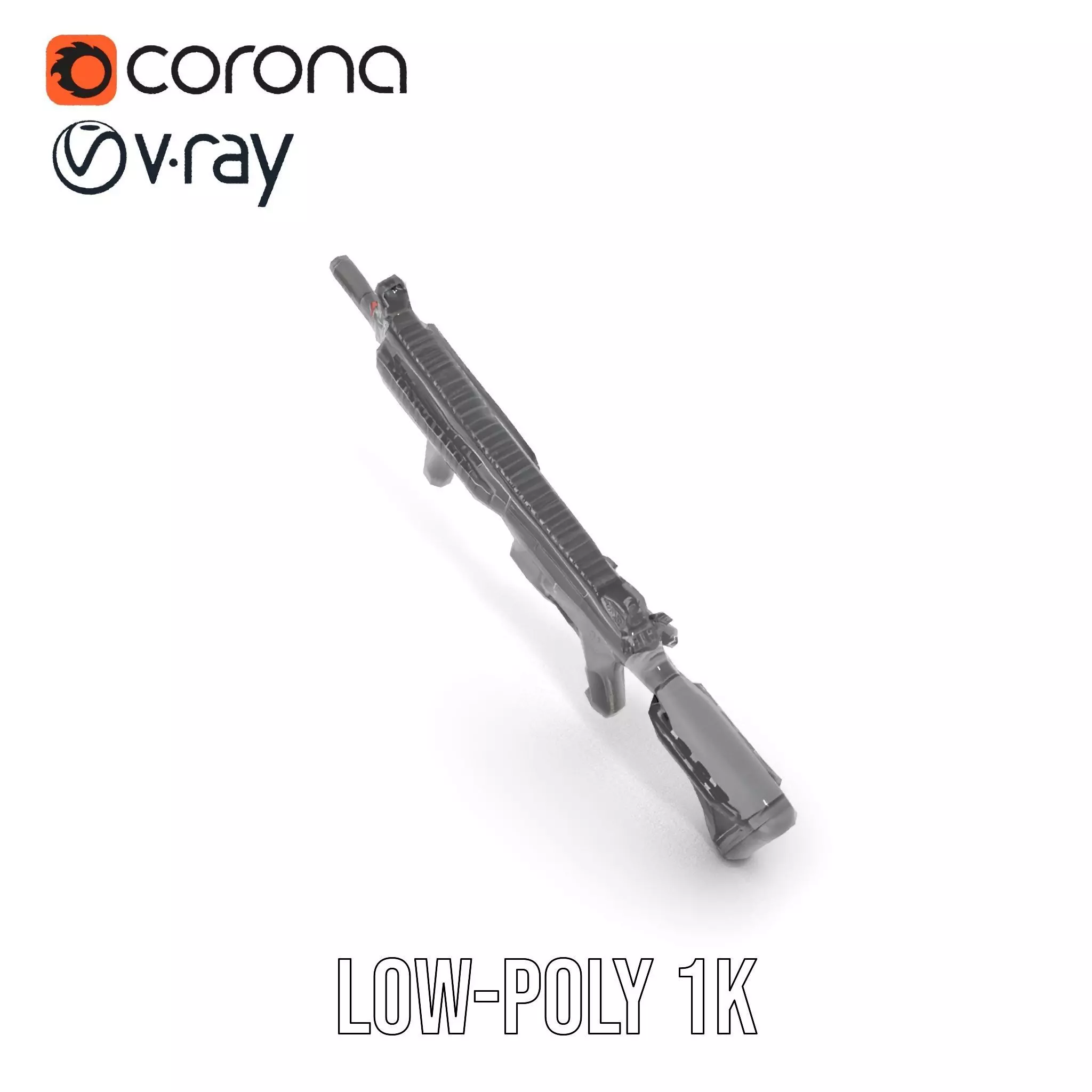 Tactical Black Rifle model pack Low-poly 3D model_7