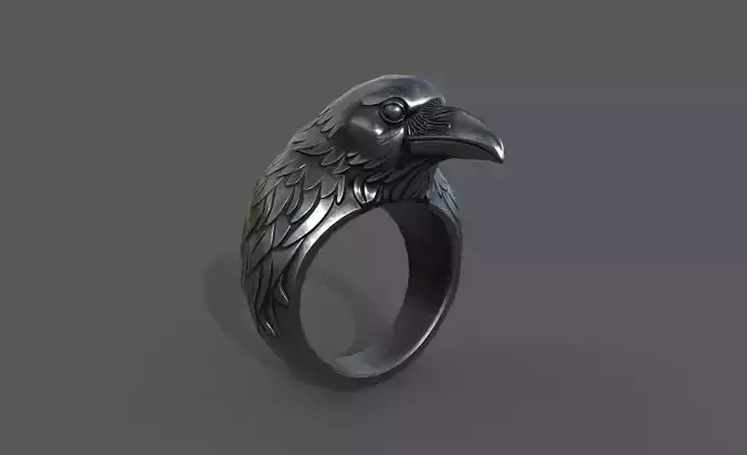 Raven ring game ready PBR Low-poly 3D model