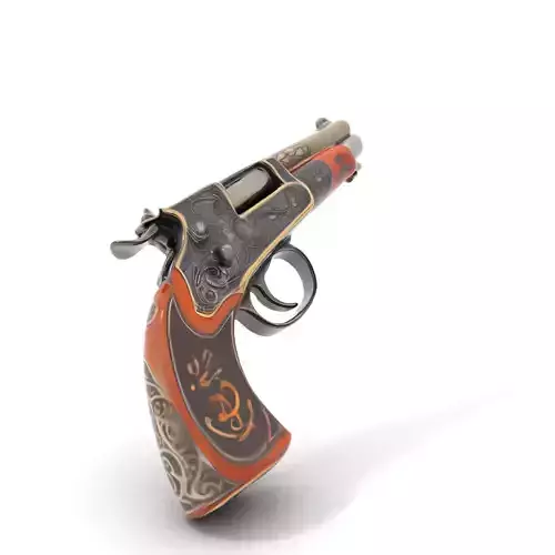 Engraved Vintage Revolver model pack