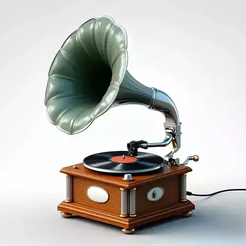 Vintage Gramophone 3D Model Low-poly 3D model
