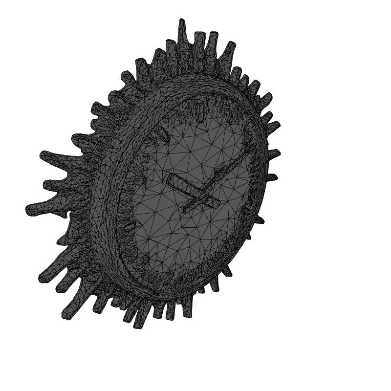 Modern Sunburst Wall Clock 3D Model Low-poly 3D model_1