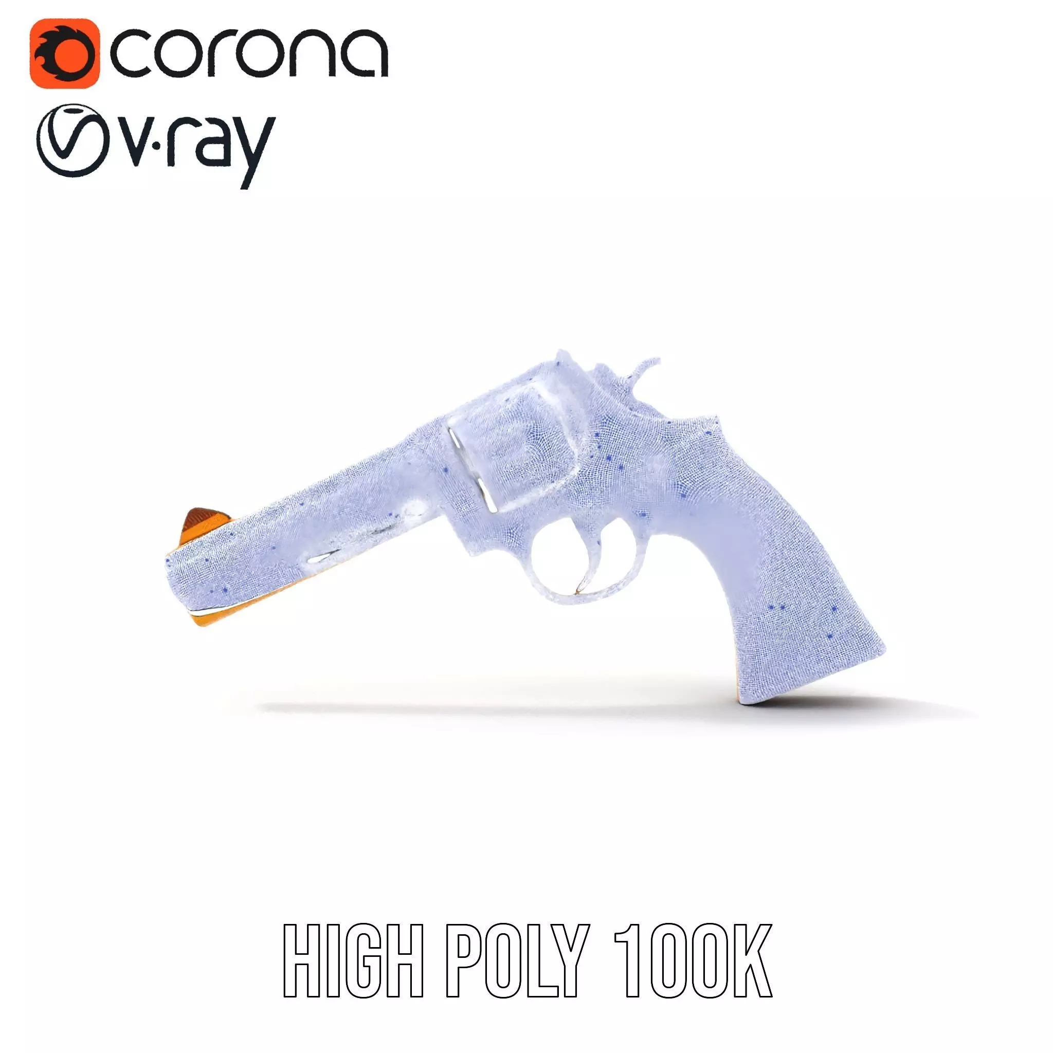 Gold Revolver Engraved model pack Low-poly 3D model_31