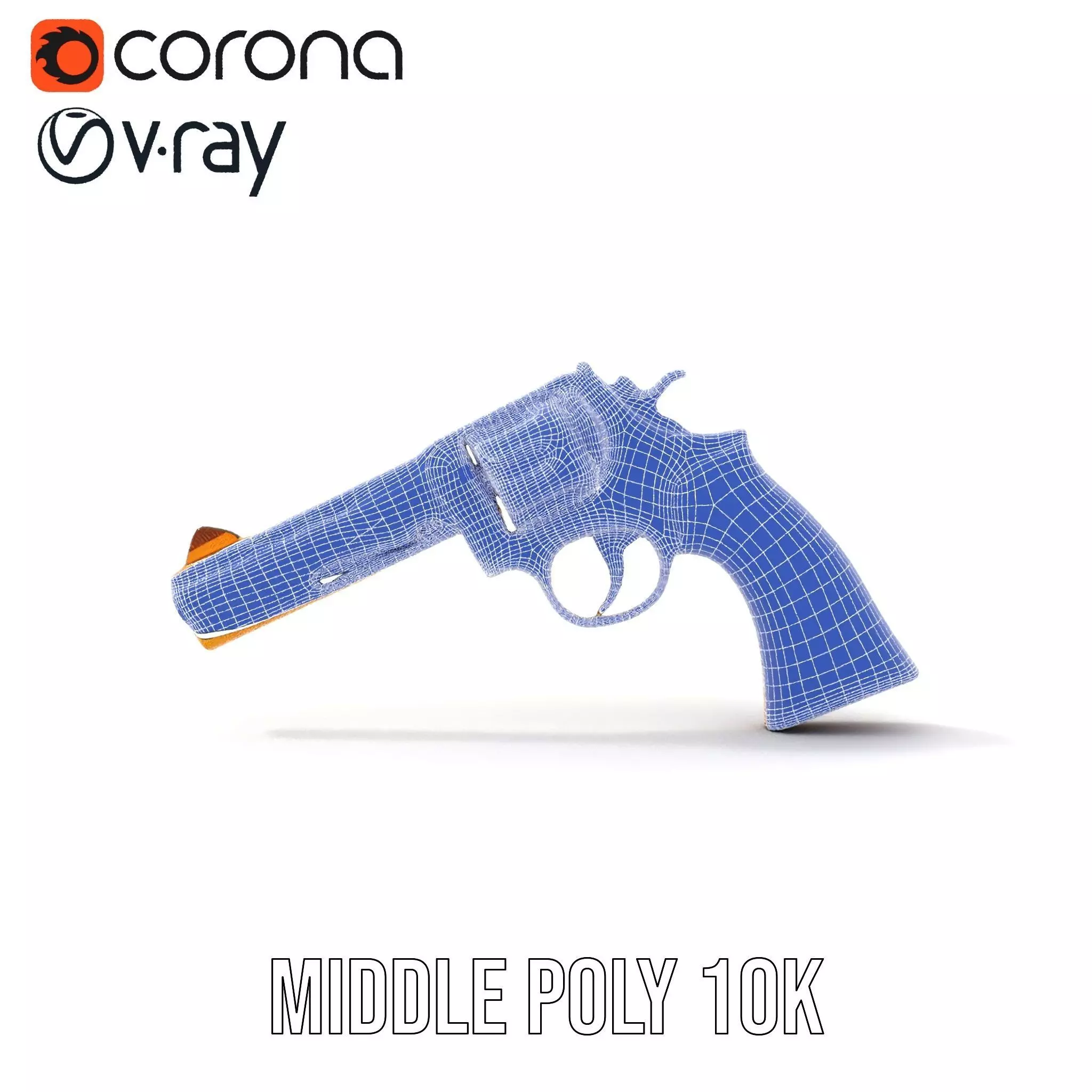 Gold Revolver Engraved model pack Low-poly 3D model_26