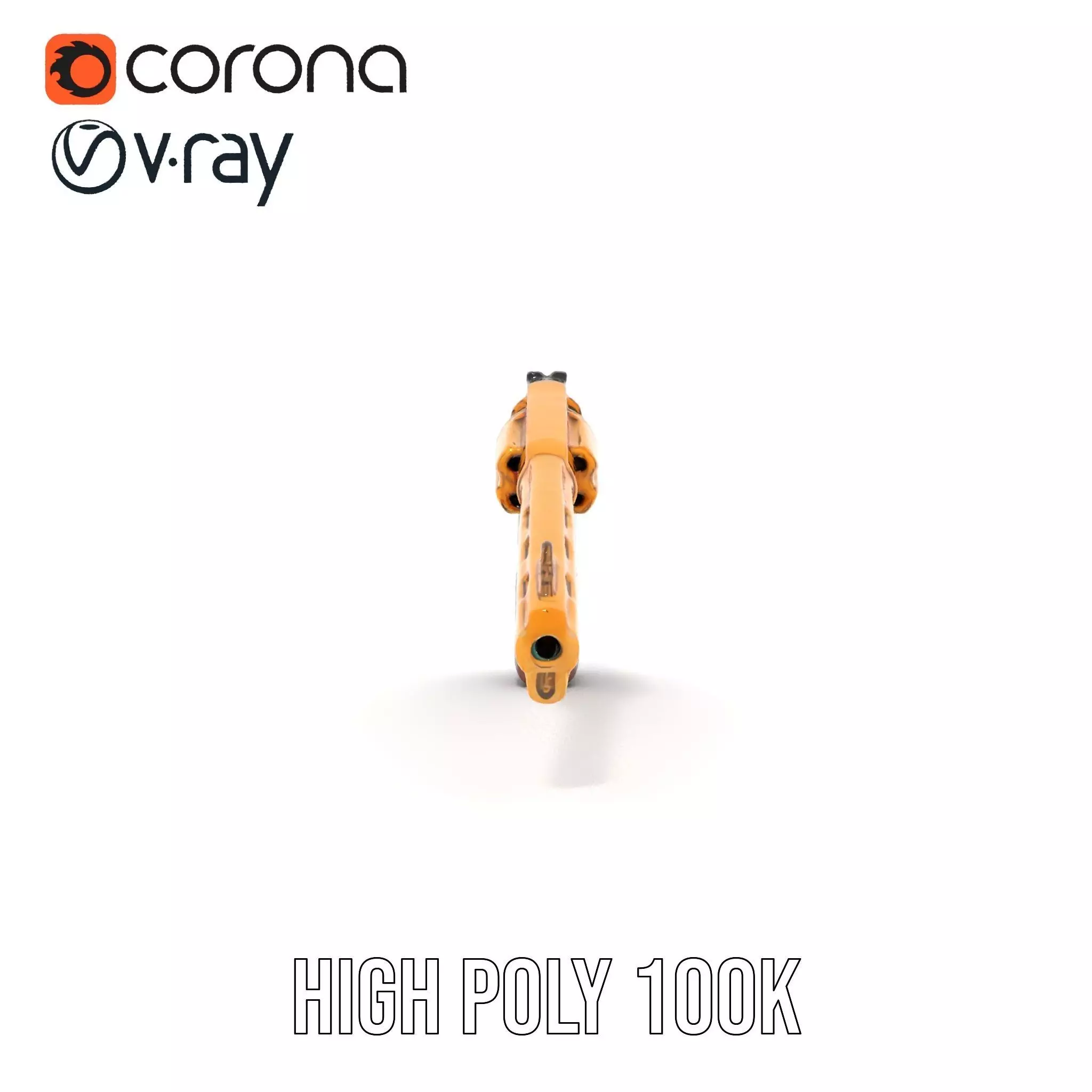 Gold Revolver Engraved model pack Low-poly 3D model_33