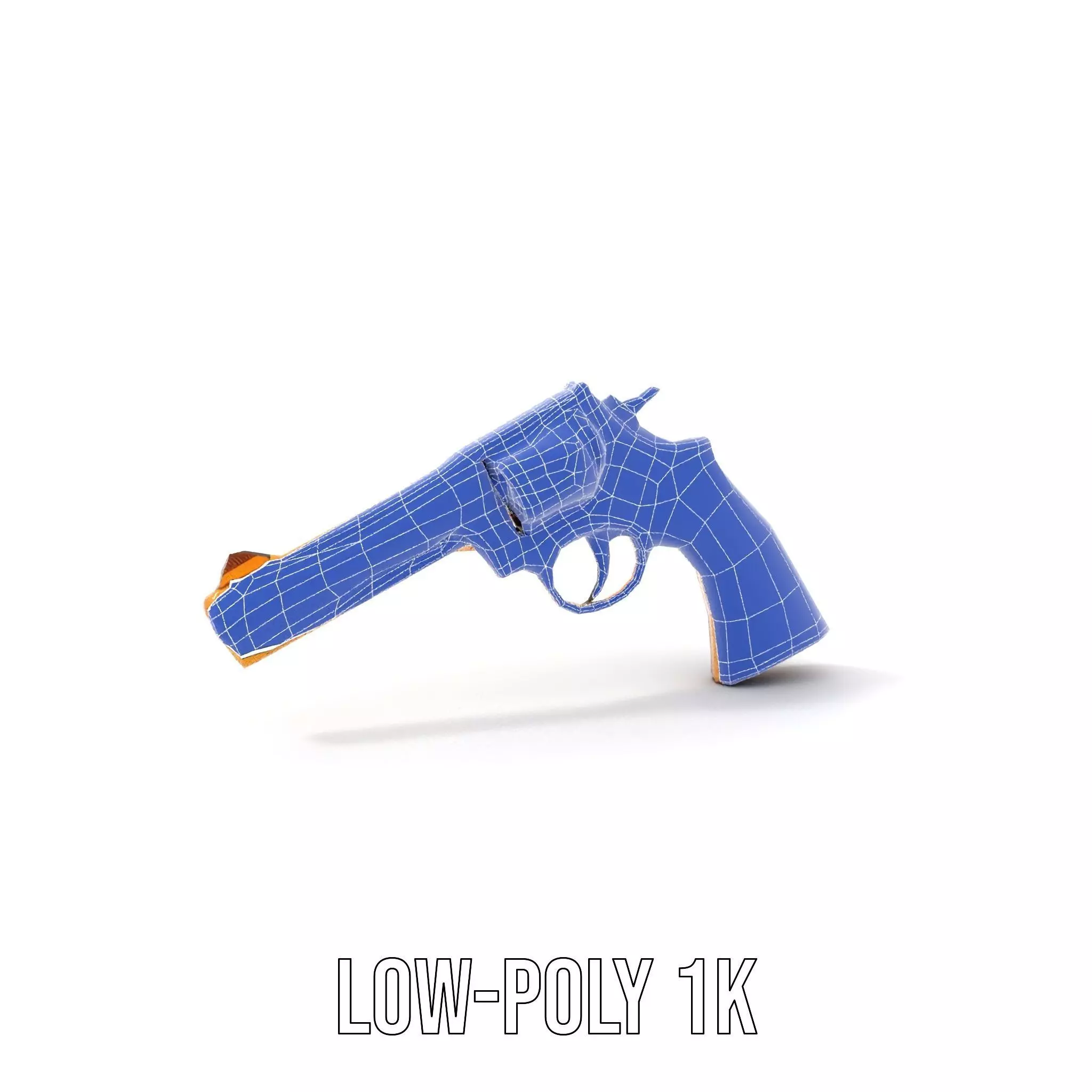 Gold Revolver Engraved model pack Low-poly 3D model_12