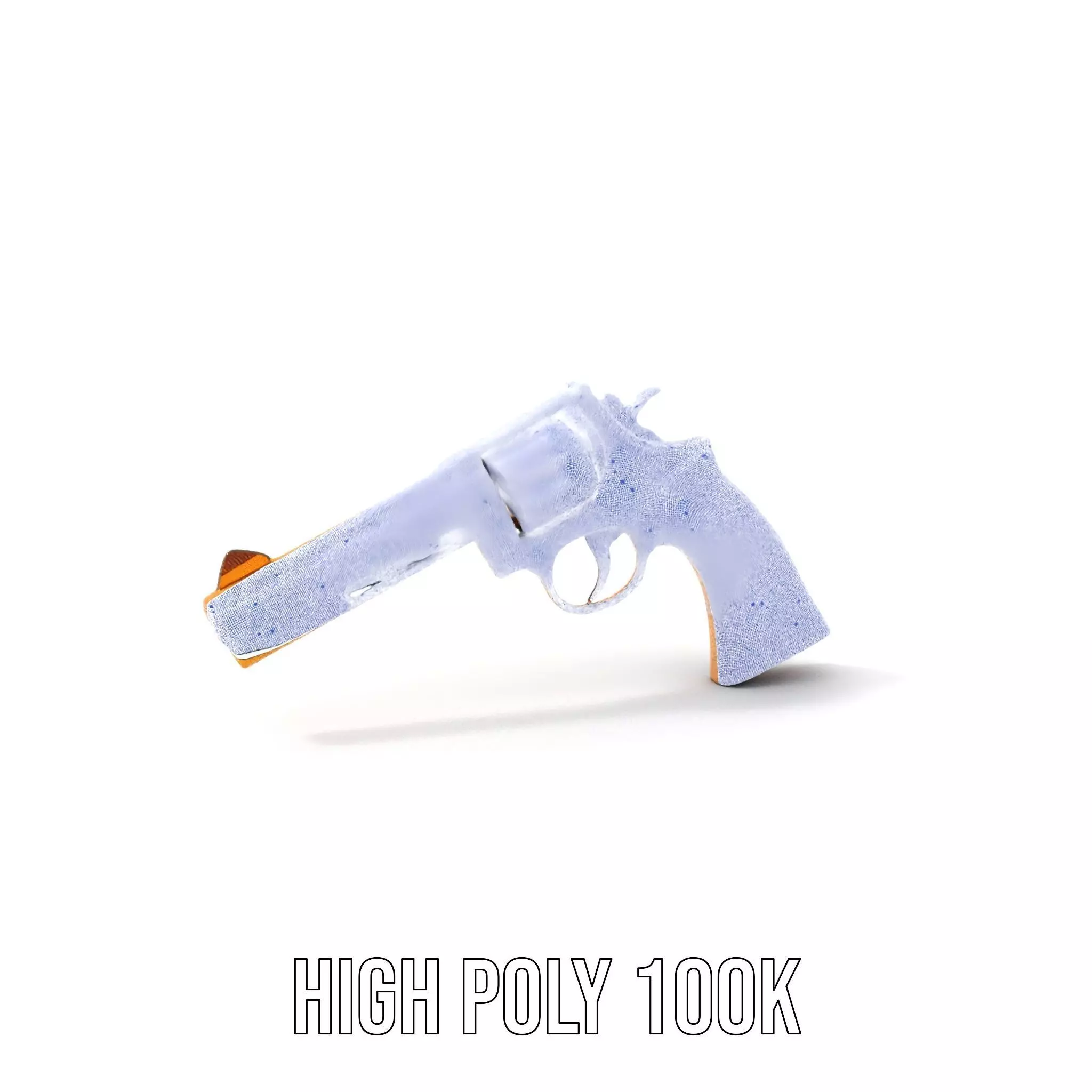 Gold Revolver Engraved model pack Low-poly 3D model_4