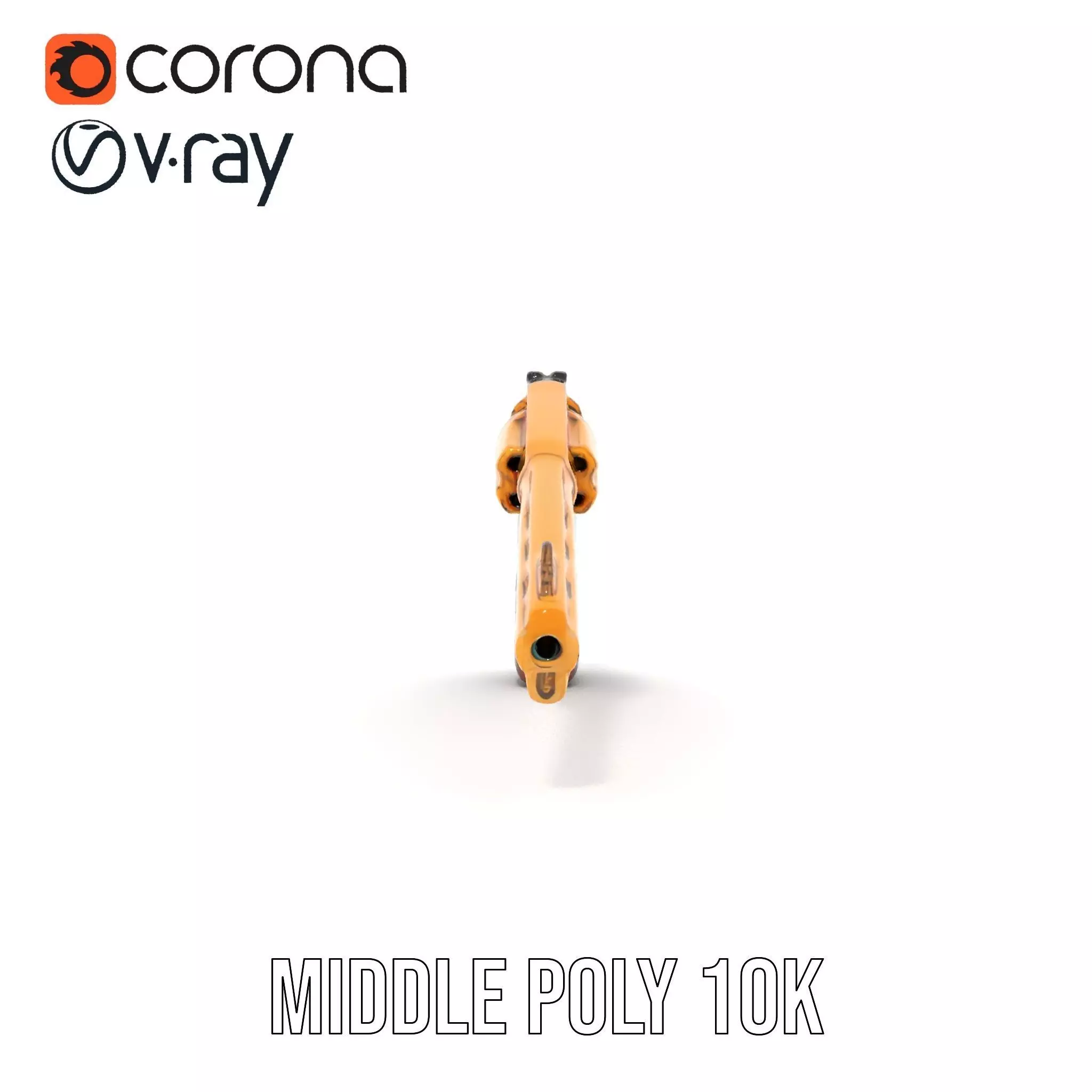 Gold Revolver Engraved model pack Low-poly 3D model_6