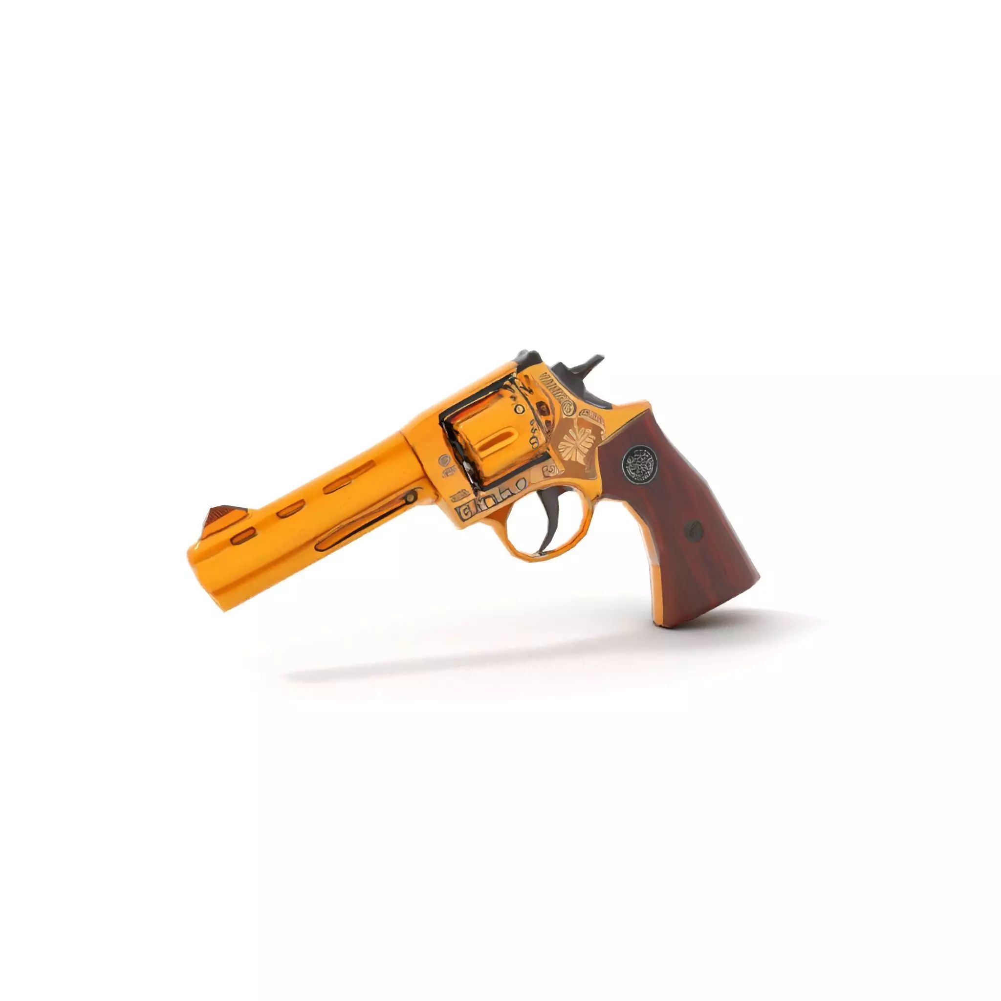 Gold Revolver Engraved model pack Low-poly 3D model_17