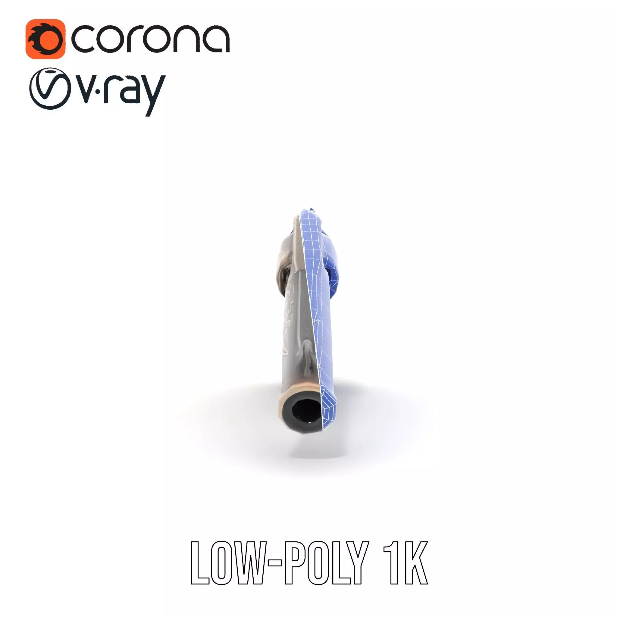 Ornate Revolver model pack Low-poly 3D model_28