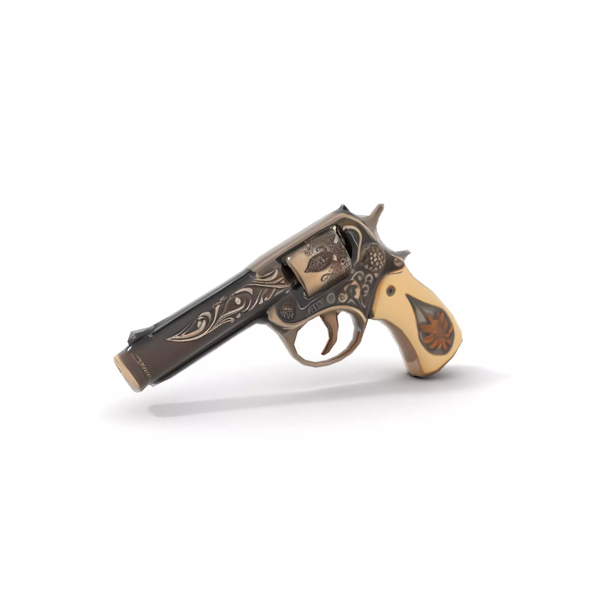Ornate Revolver model pack Low-poly 3D model_7