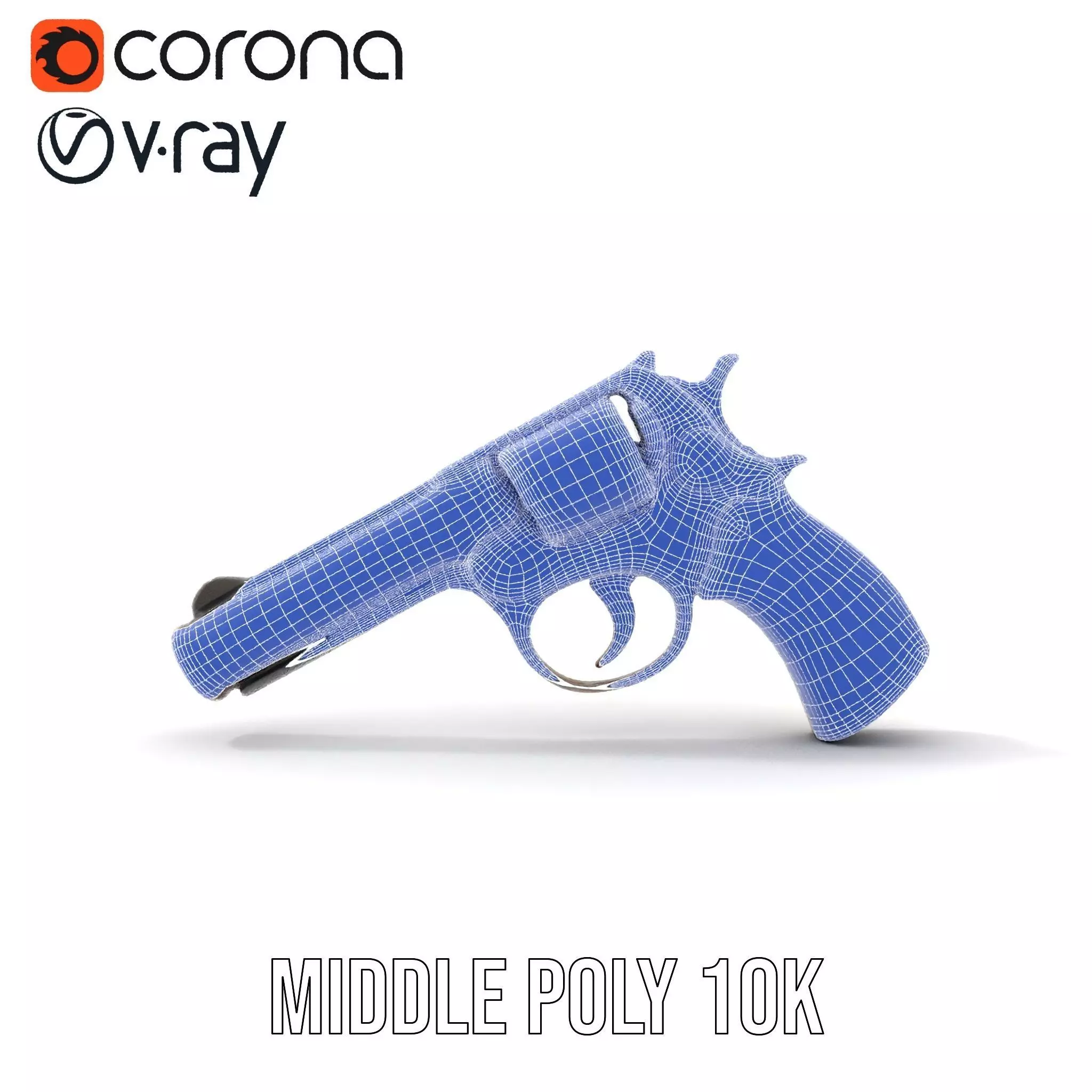 Ornate Revolver model pack Low-poly 3D model_21