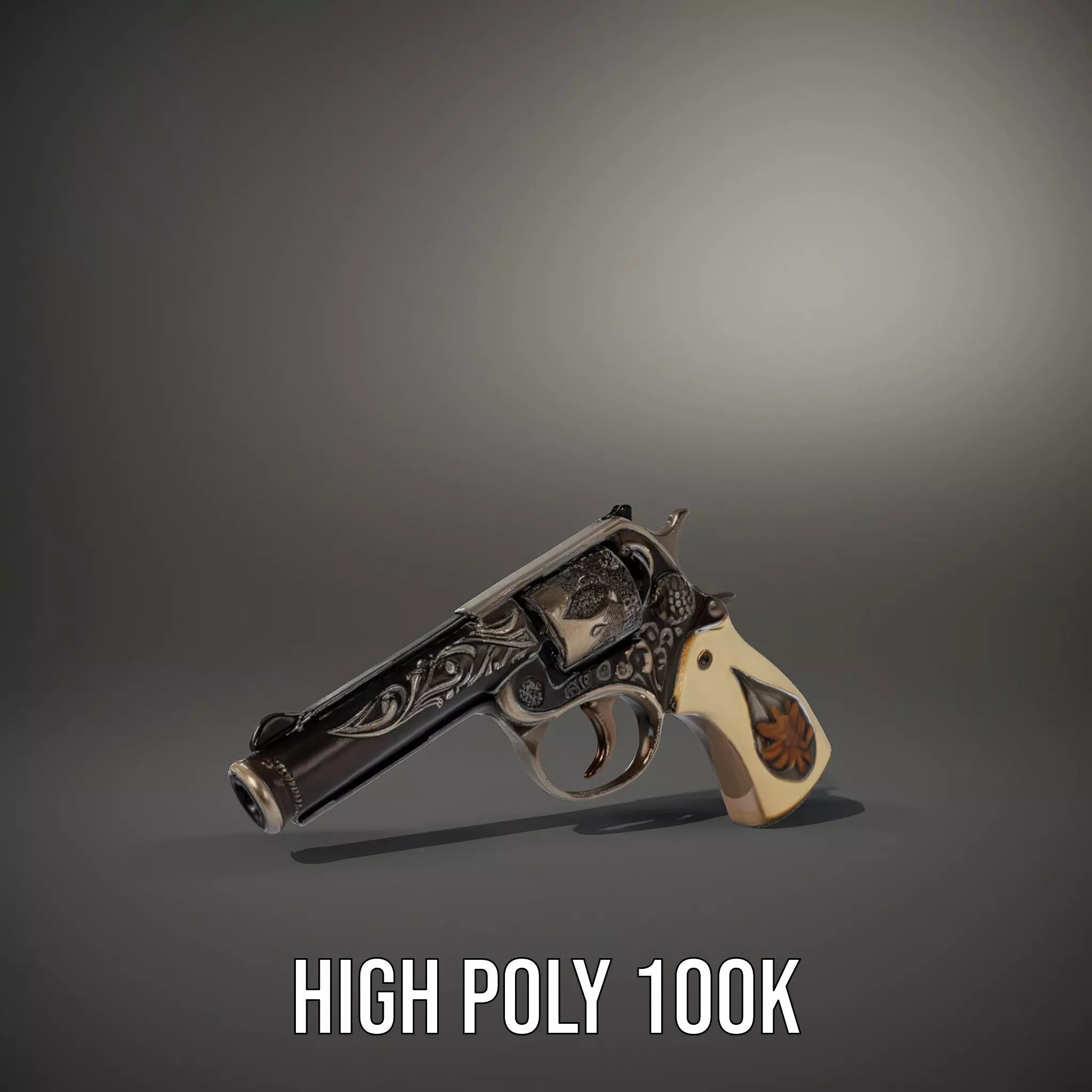 Ornate Revolver model pack Low-poly 3D model_8