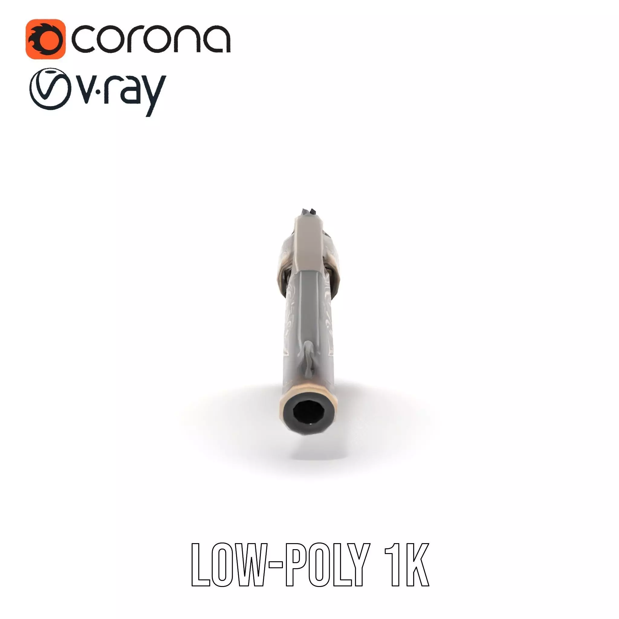 Ornate Revolver model pack Low-poly 3D model_17