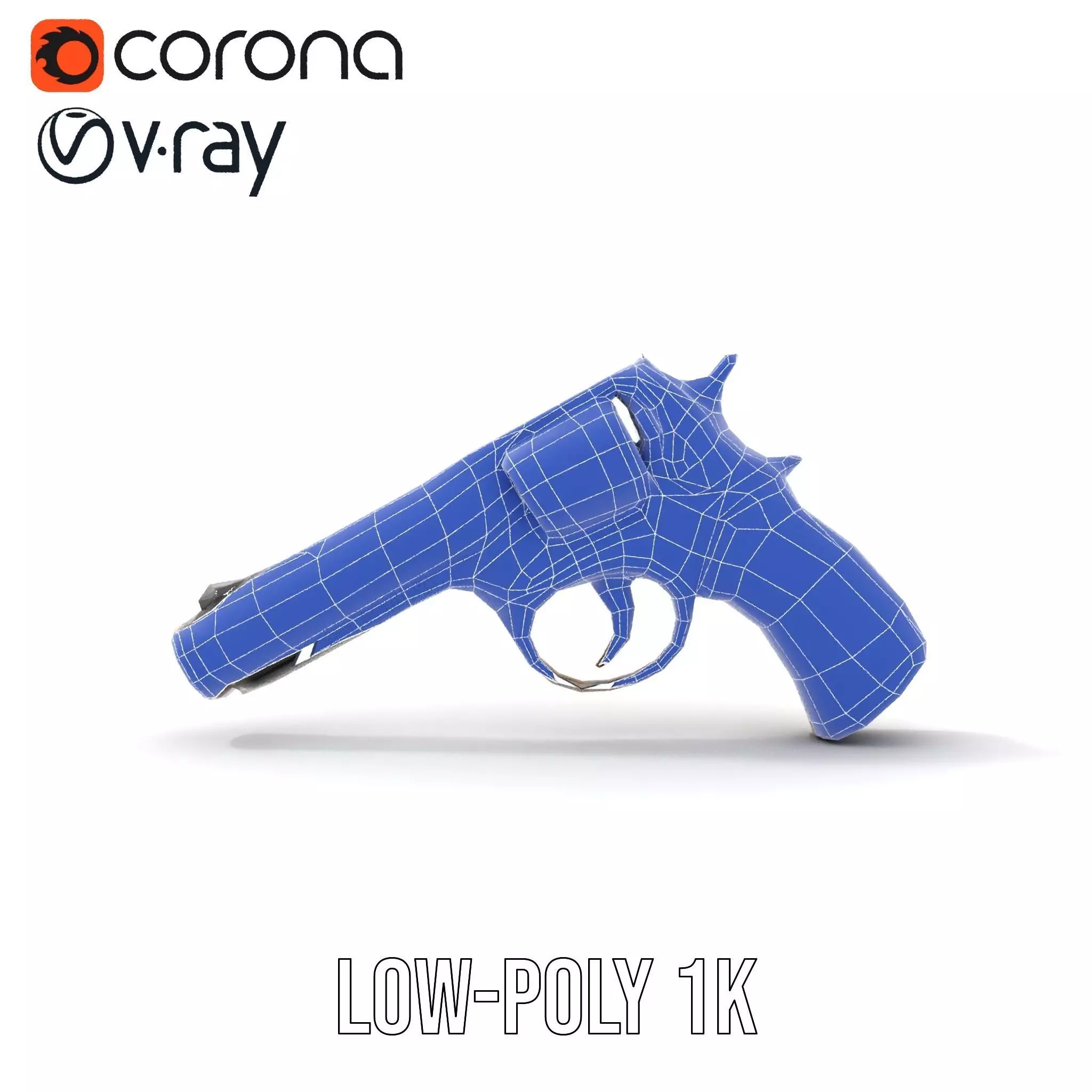 Ornate Revolver model pack Low-poly 3D model_30