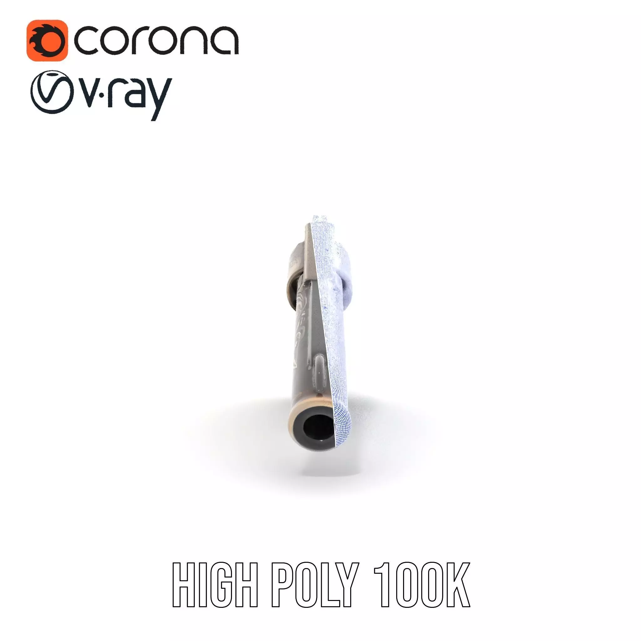 Ornate Revolver model pack Low-poly 3D model_34